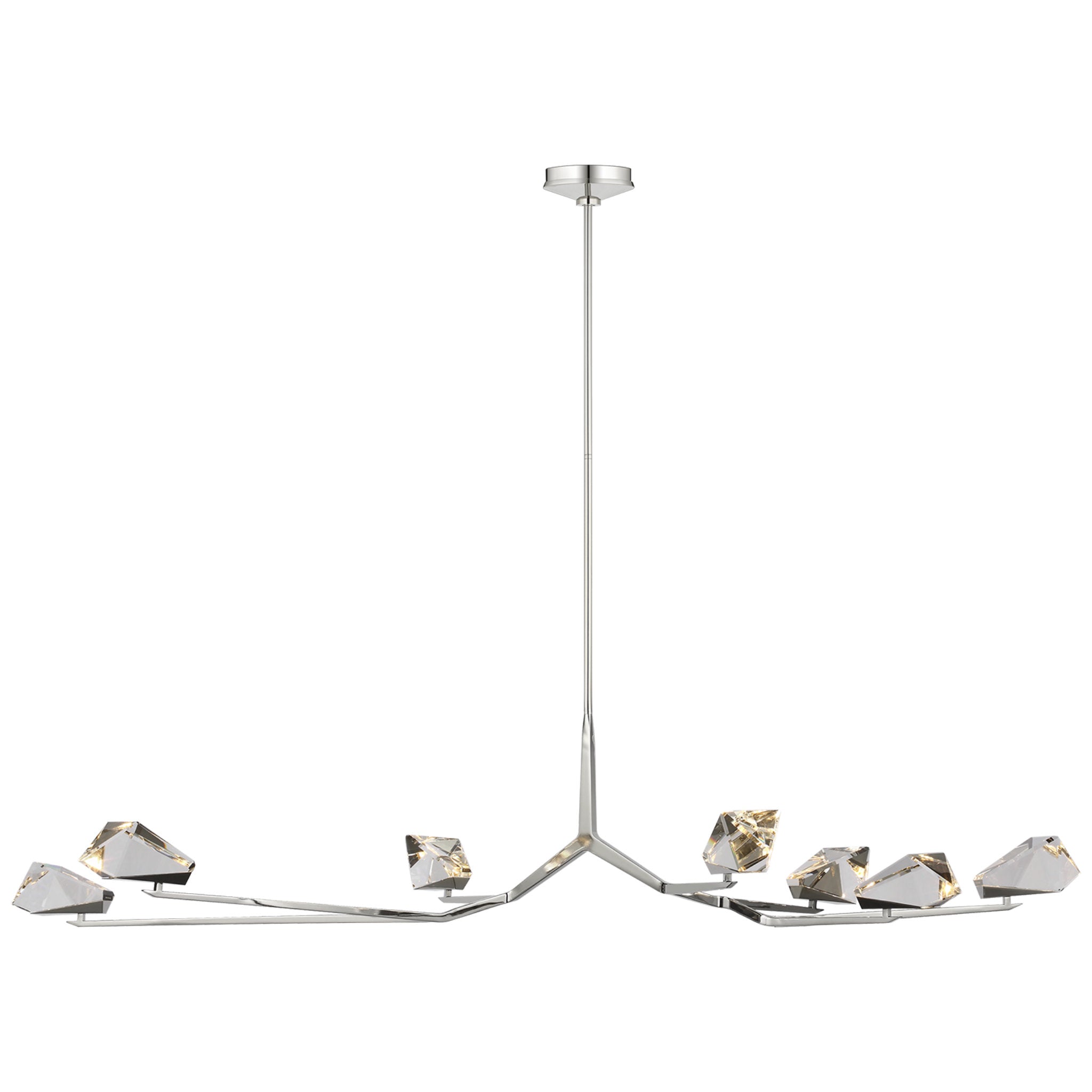 Waterford Carraig 63" 7 Light Chandelier in Polished Nickel with Clear Crystal Ceiling Light W63.25"