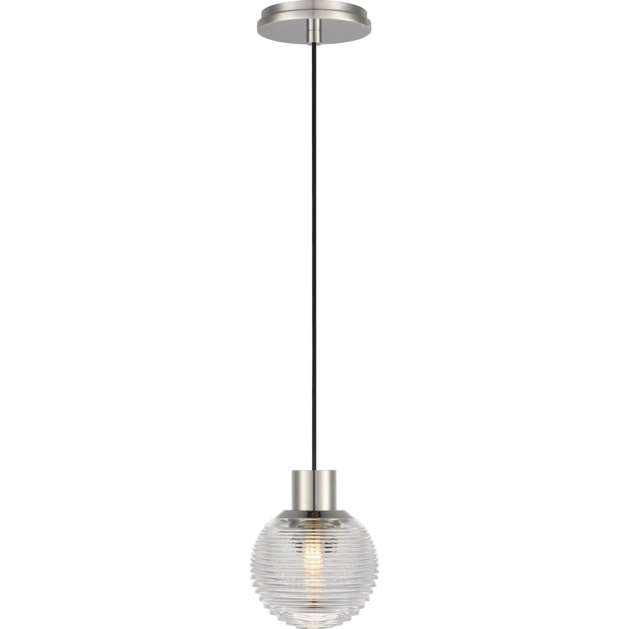 Waterford Circon 5" Mini Pendant in Polished Nickel with Clear Crystal Ceiling Light W5"
