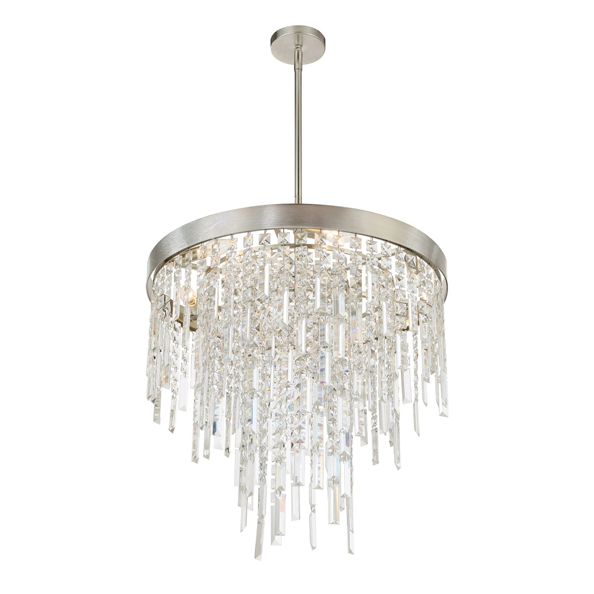 Winfield 6 Light Antique Silver Chandelier Hand Cut Crystal 24"W x 24"H x 24"D