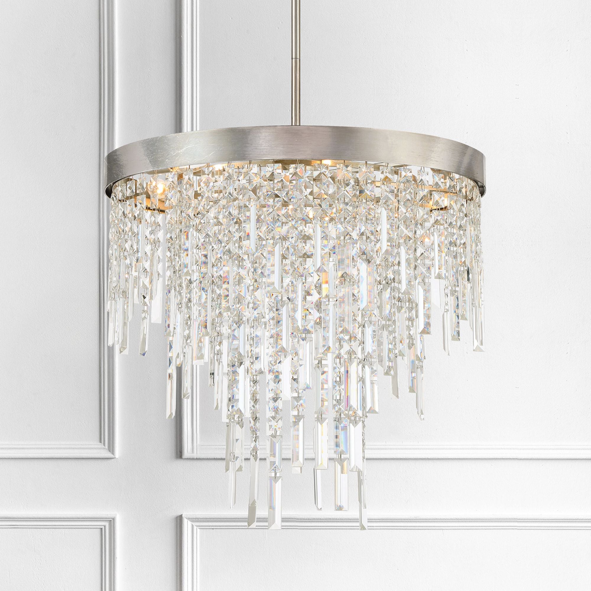 Winfield 6 Light Antique Silver Chandelier Hand Cut Crystal 24"W x 24"H x 24"D