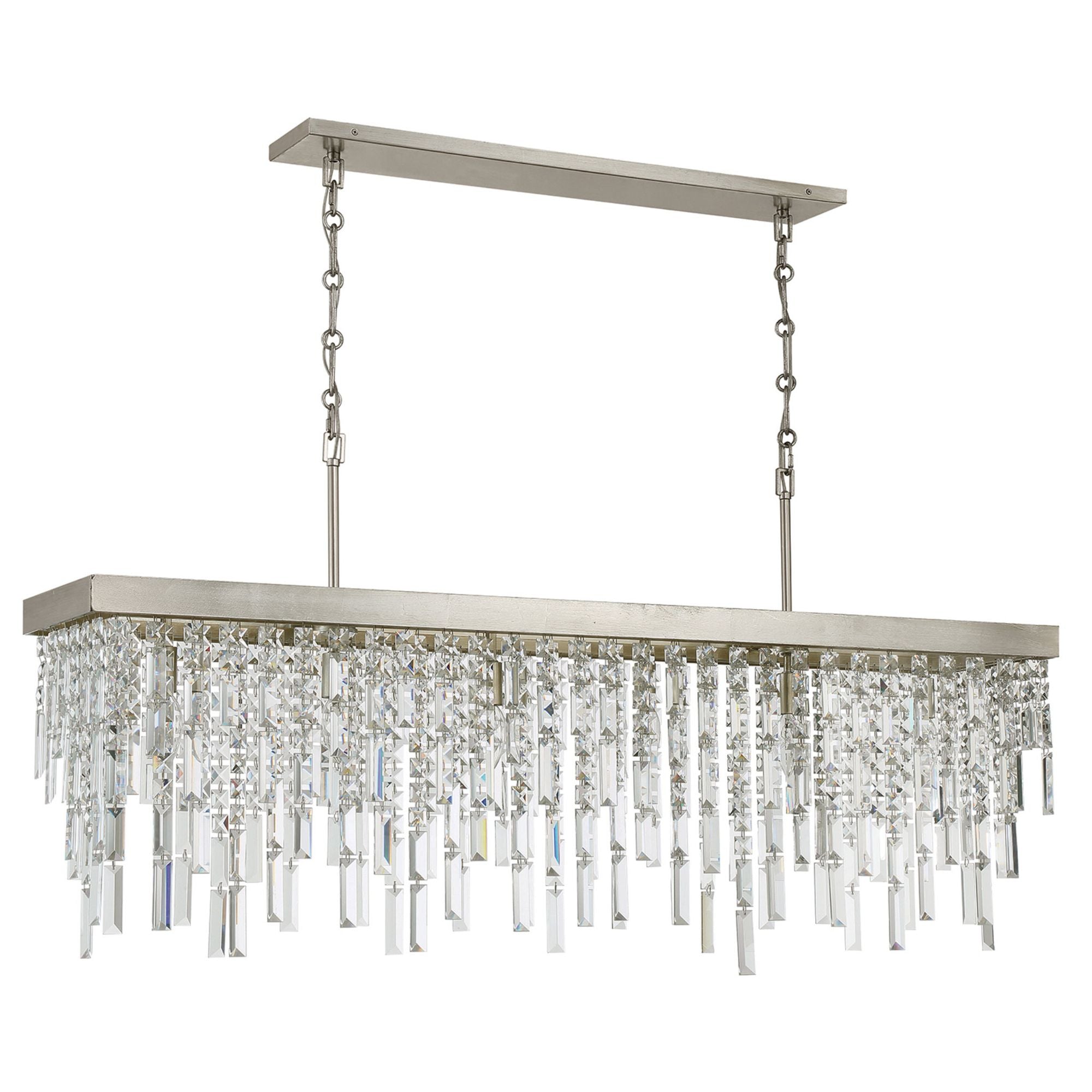 Winfield 49'' Antique Silver Linear Chandelier Silver 49"W x 24.5"H x 9"D