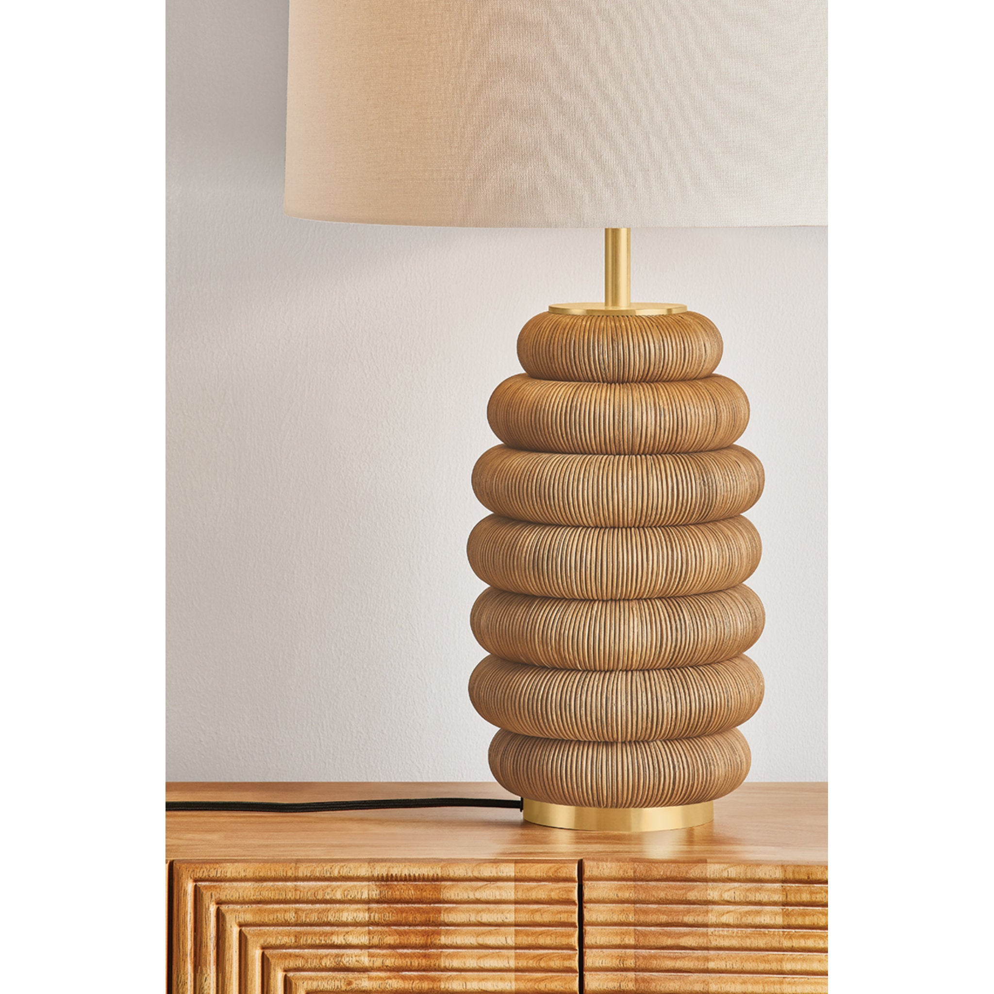 Winbrook 1-Light Table Lamp in Aged Brass 20W x 27.75H