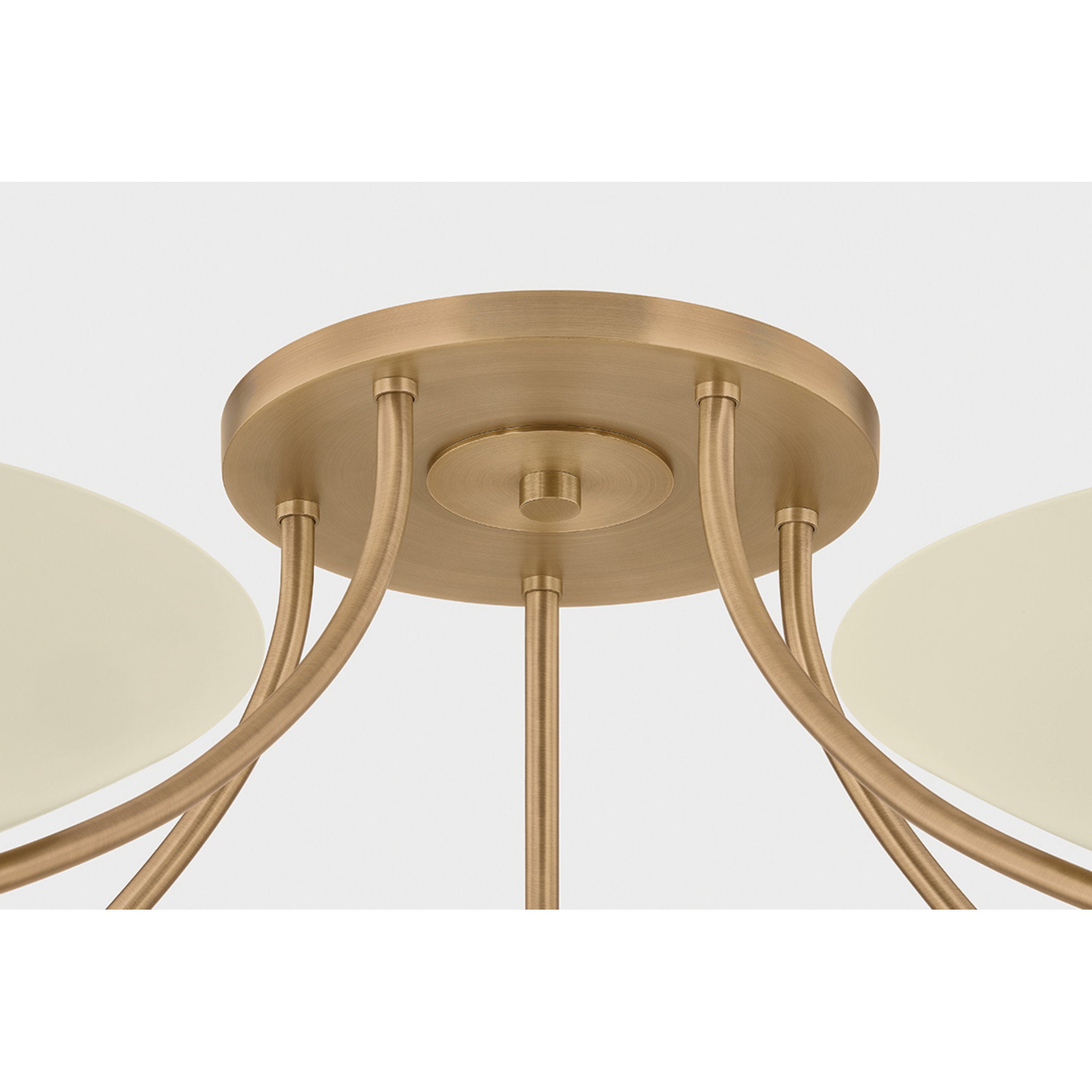 Wolfe 5-Light Semi Flush in Patina Brass 60W x 14.25H