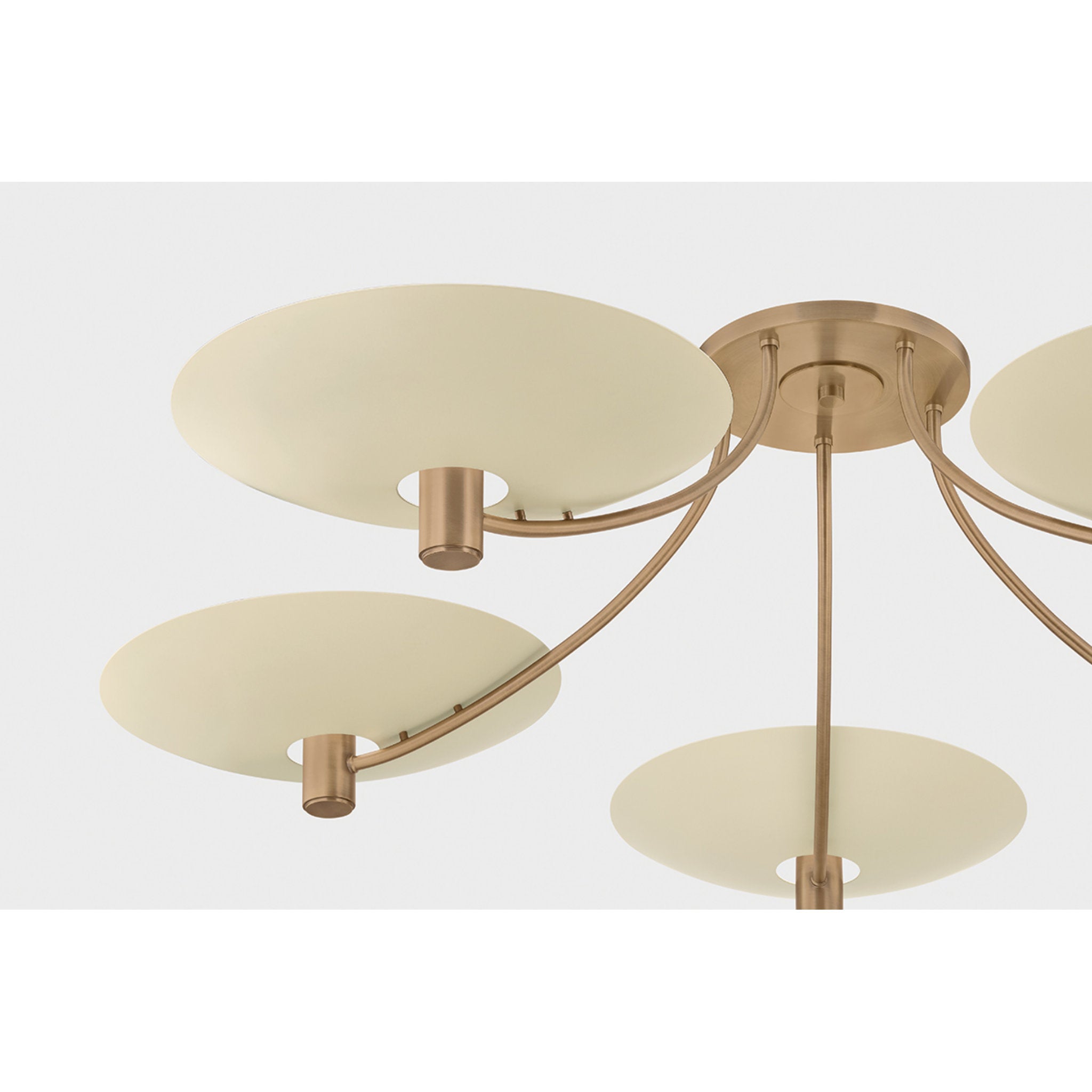 Wolfe 5-Light Semi Flush in Patina Brass 60W x 14.25H