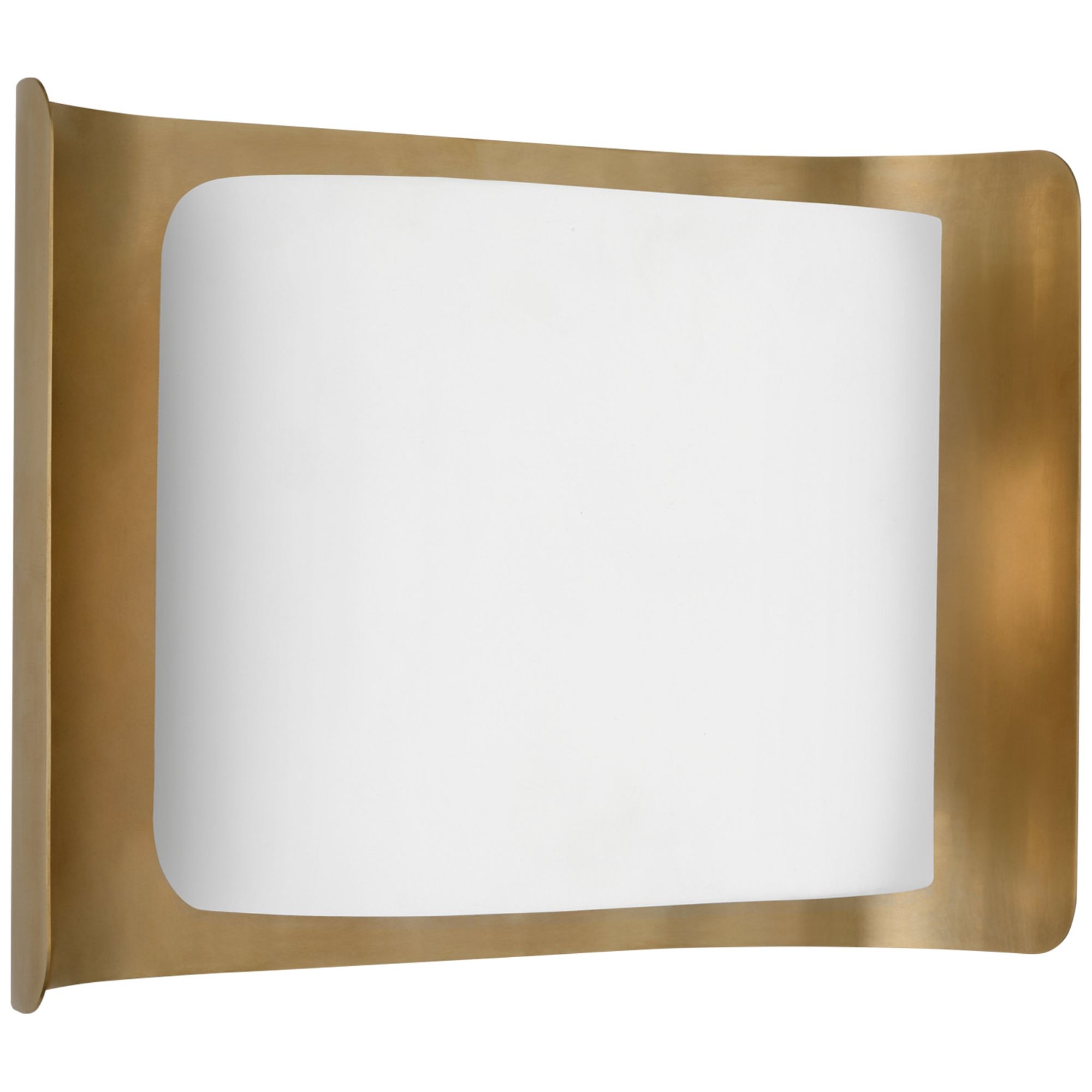 Windsor Smith Penumbra 10" Wide Sconce in Hand-Rubbed Antique Brass and White Wall Light W15" x H10.5"