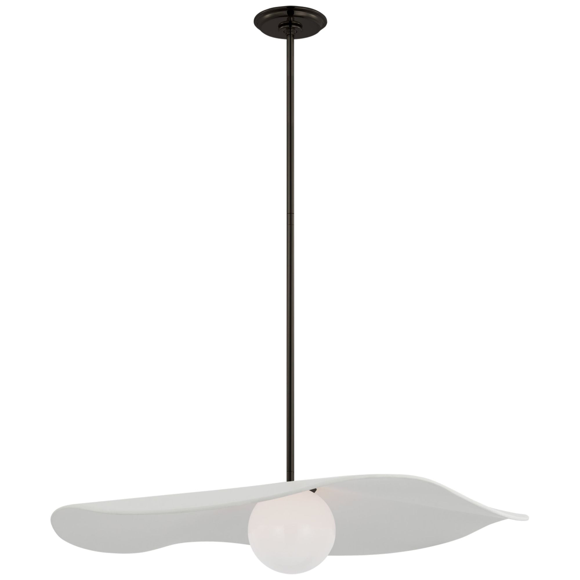 Windsor Smith Mahalo 28" Pendant in Bronze and White Glass with Matte White Shade Ceiling Light W28"