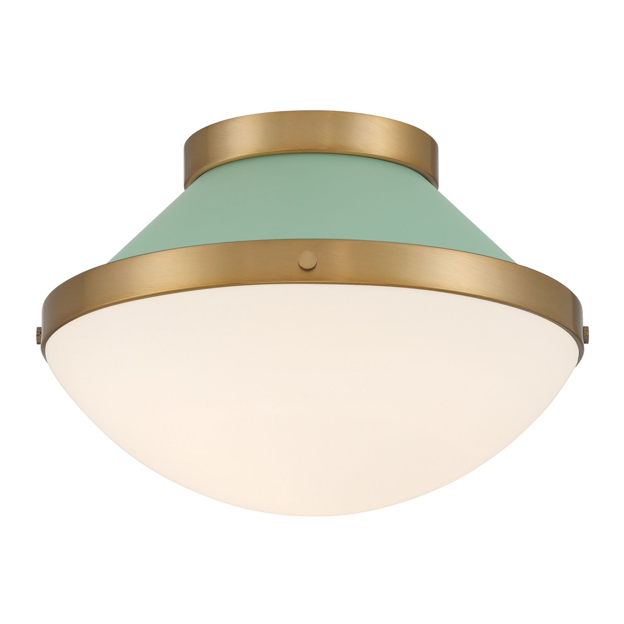 Xander 12.25'' Vibrant Gold + Green Flush Mount Green 12.25"W x 8.25"H x 12.25"D