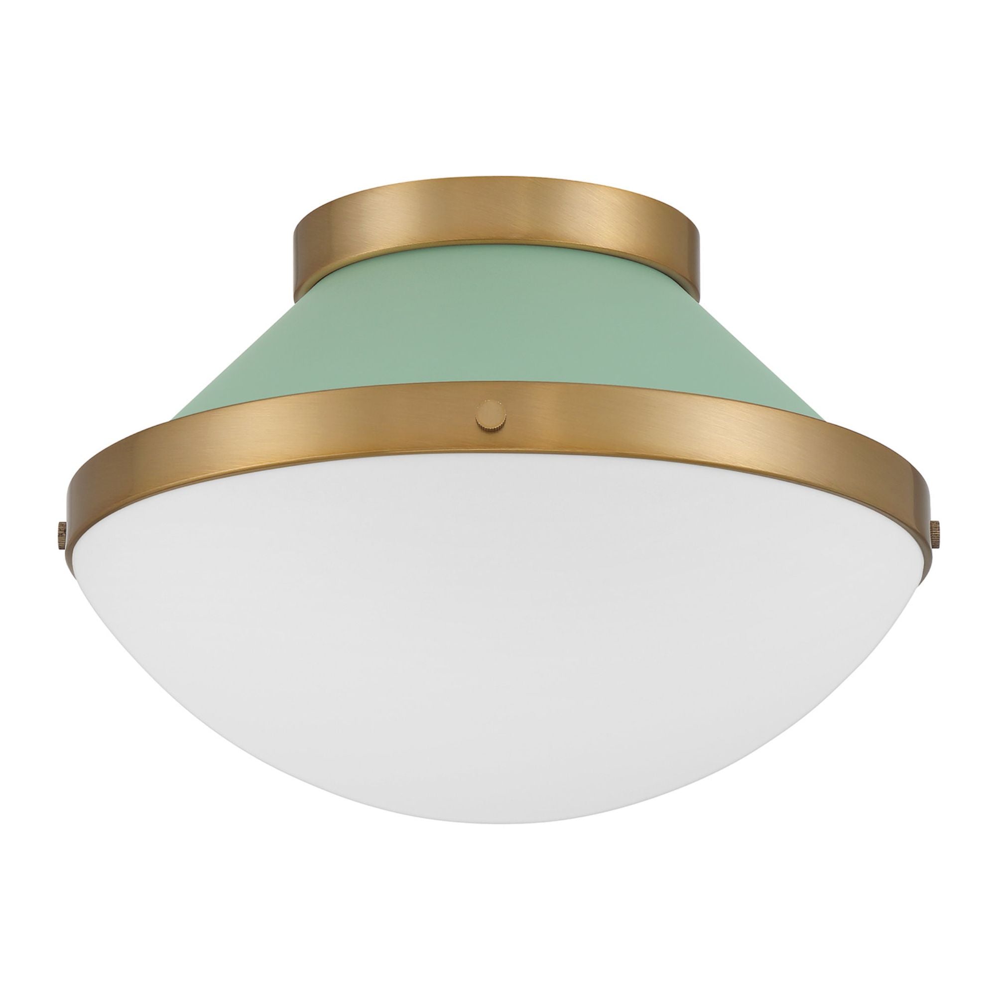Xander 12.25'' Vibrant Gold + Green Flush Mount Green 12.25"W x 8.25"H x 12.25"D
