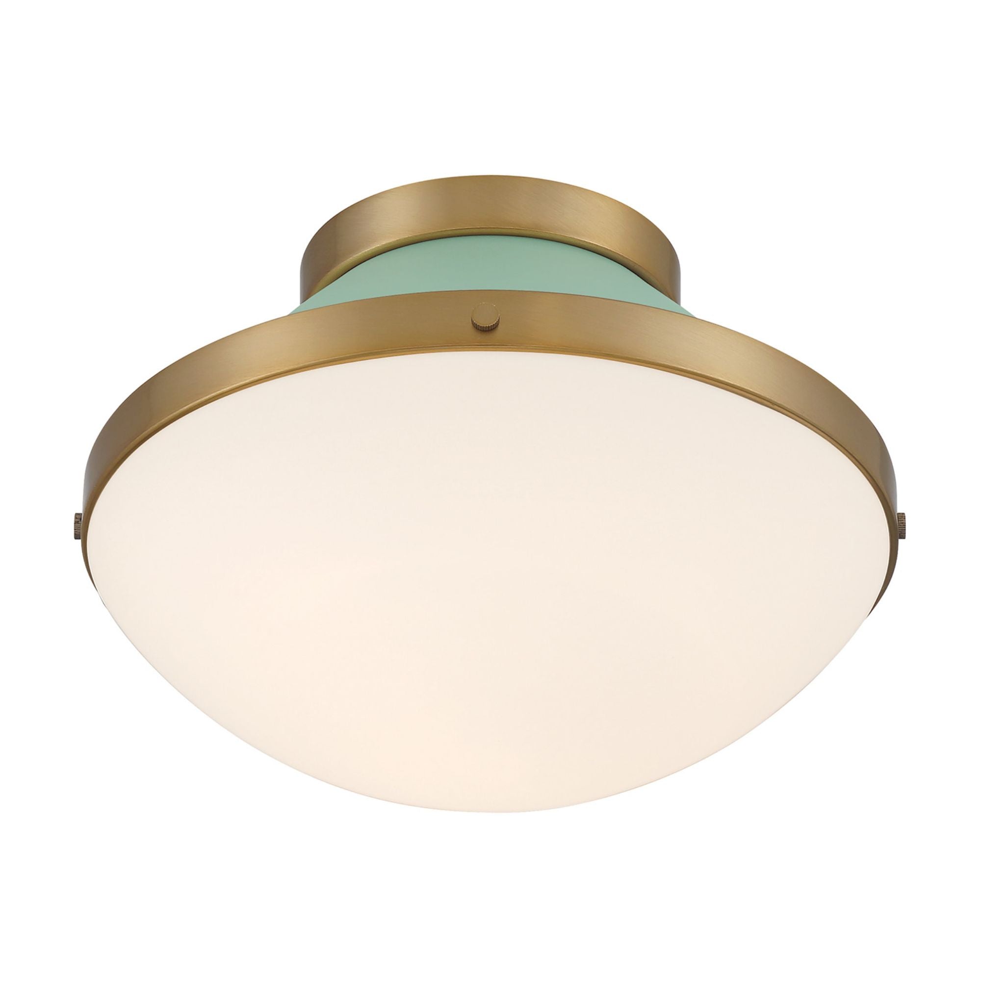 Xander 12.25'' Vibrant Gold + Green Flush Mount Green 12.25"W x 8.25"H x 12.25"D