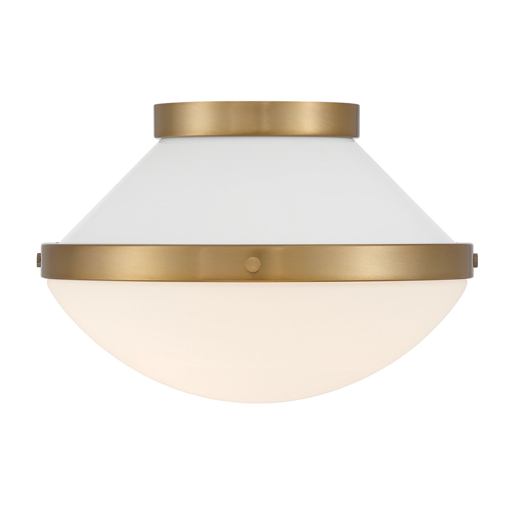 Xander 12.25'' Vibrant Gold + White Flush Mount White 12.25"W x 8.25"H x 12.25"D