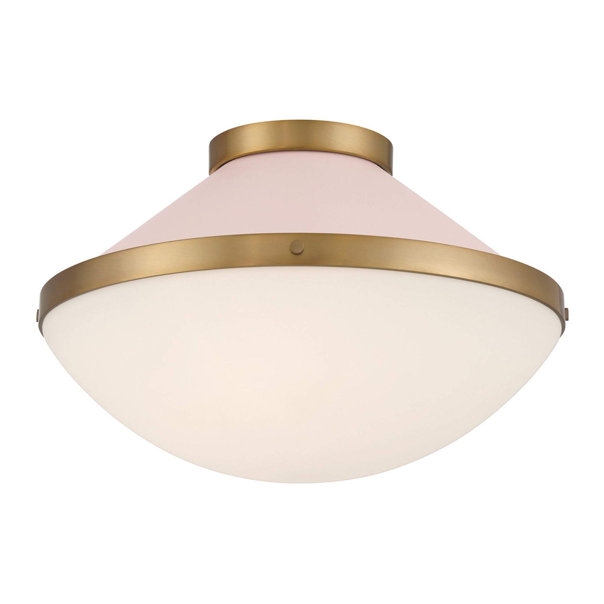 Xander 16.25'' Vibrant Gold + Blush Flush Mount Pink 16.25"W x 10.5"H x 16.25"D