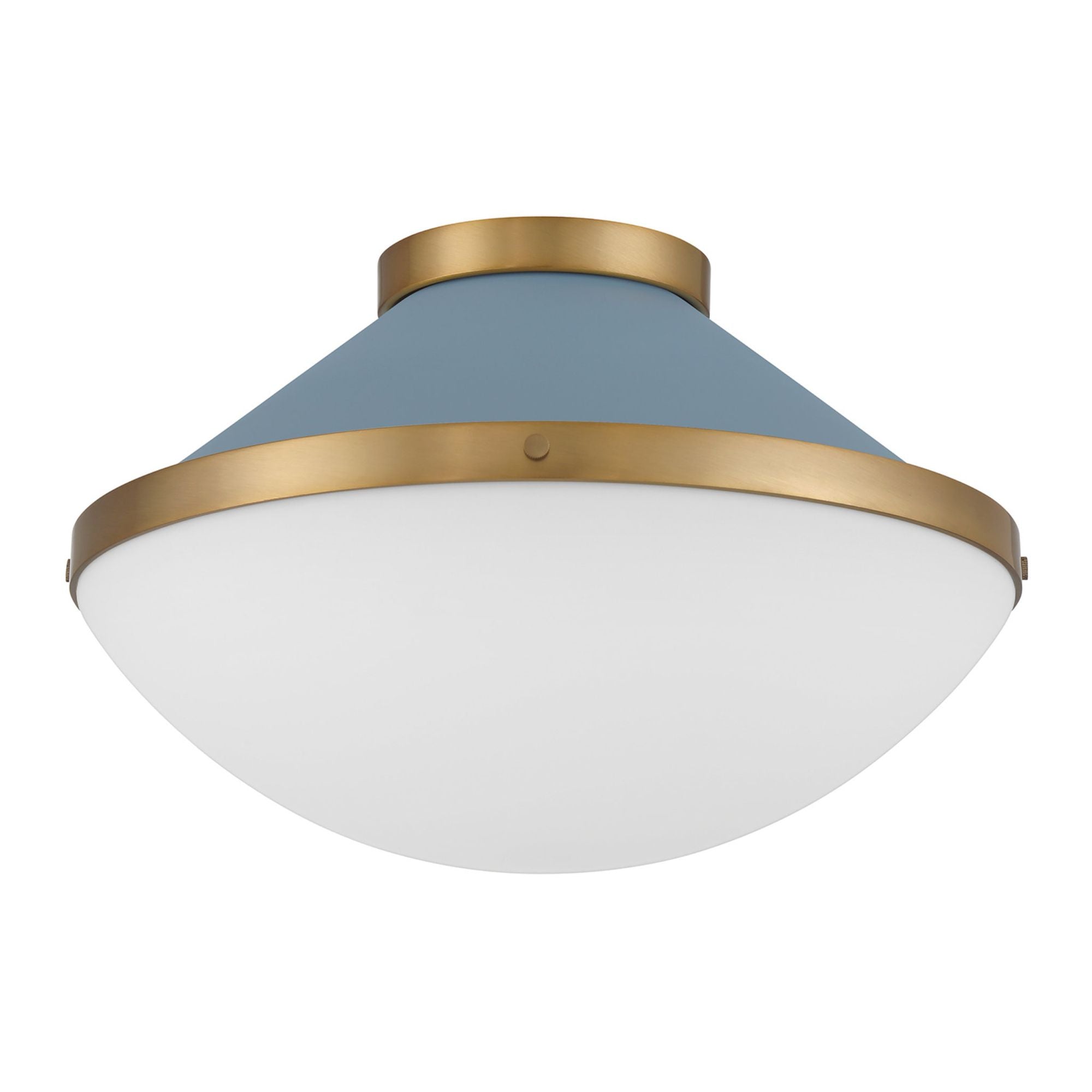 Xander 16.25'' Vibrant Gold + Blue Flush Mount Blue 16.25"W x 10.5"H x 16.25"D