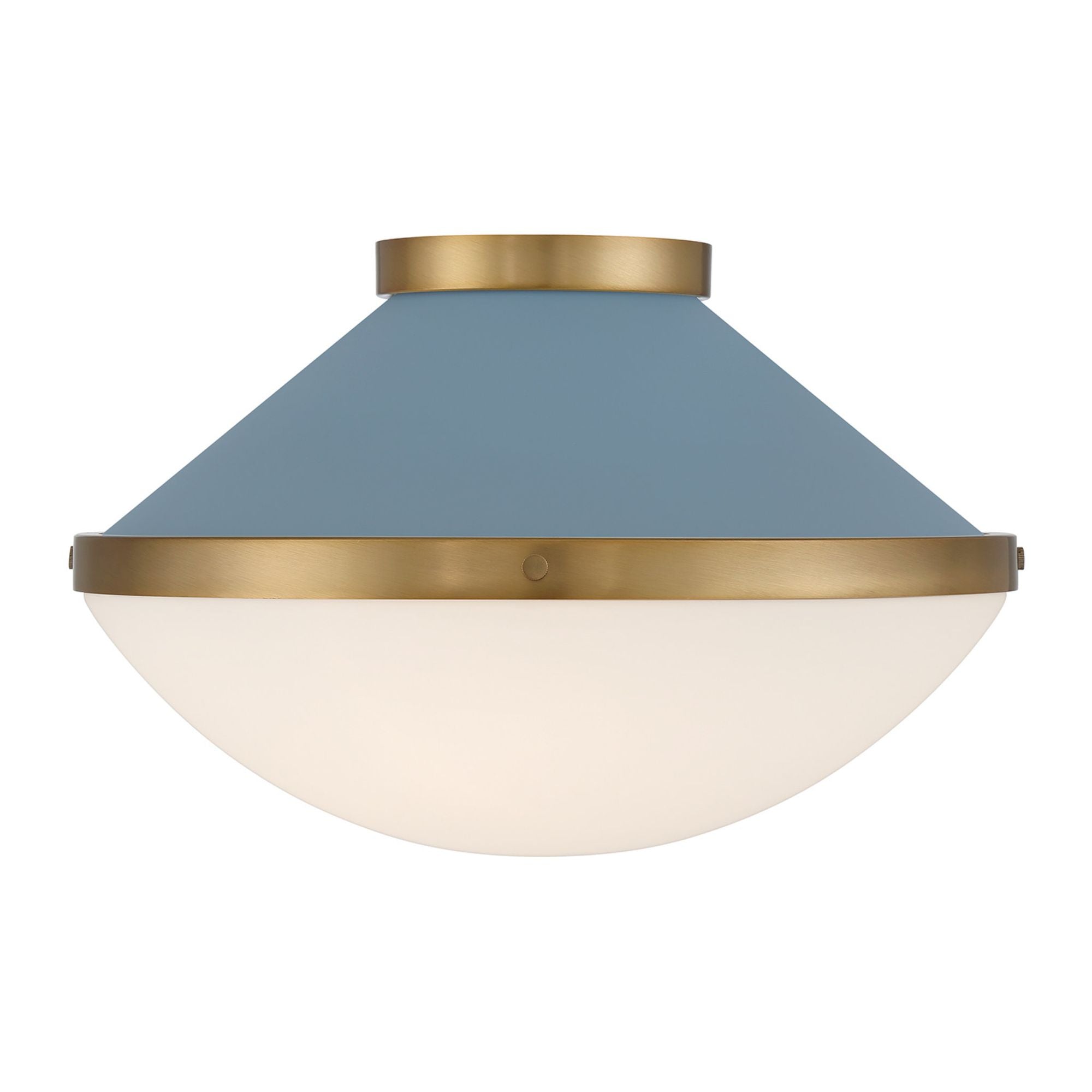 Xander 16.25'' Vibrant Gold + Blue Flush Mount Blue 16.25"W x 10.5"H x 16.25"D