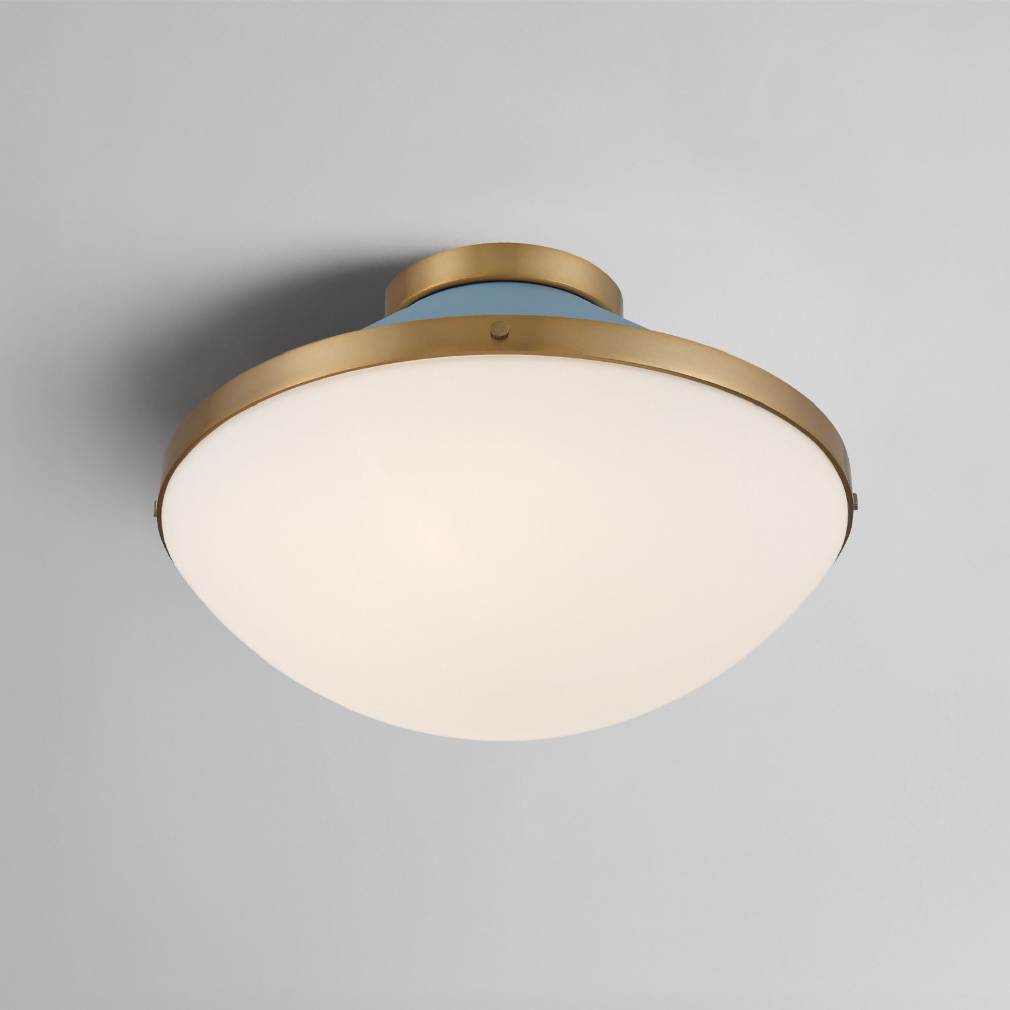 Xander 16.25'' Vibrant Gold + Blue Flush Mount Blue 16.25"W x 10.5"H x 16.25"D