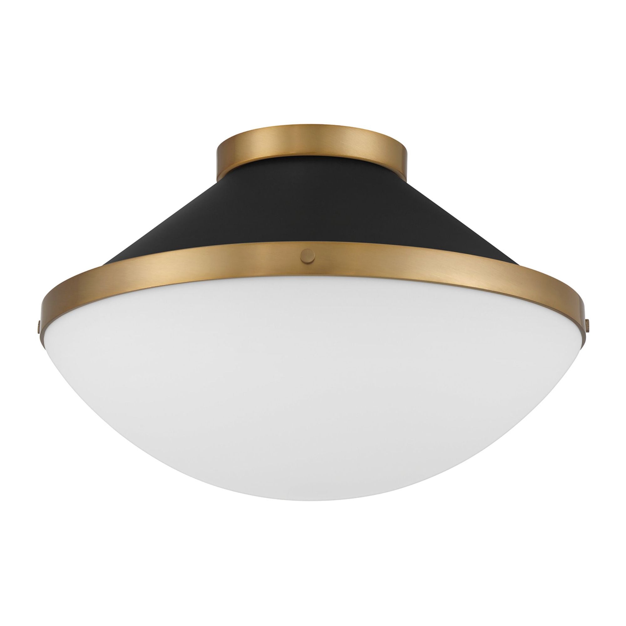 Xander 16.25'' Vibrant Gold + Matte Black Flush Mount Black 16.25"W x 10.5"H x 16.25"D