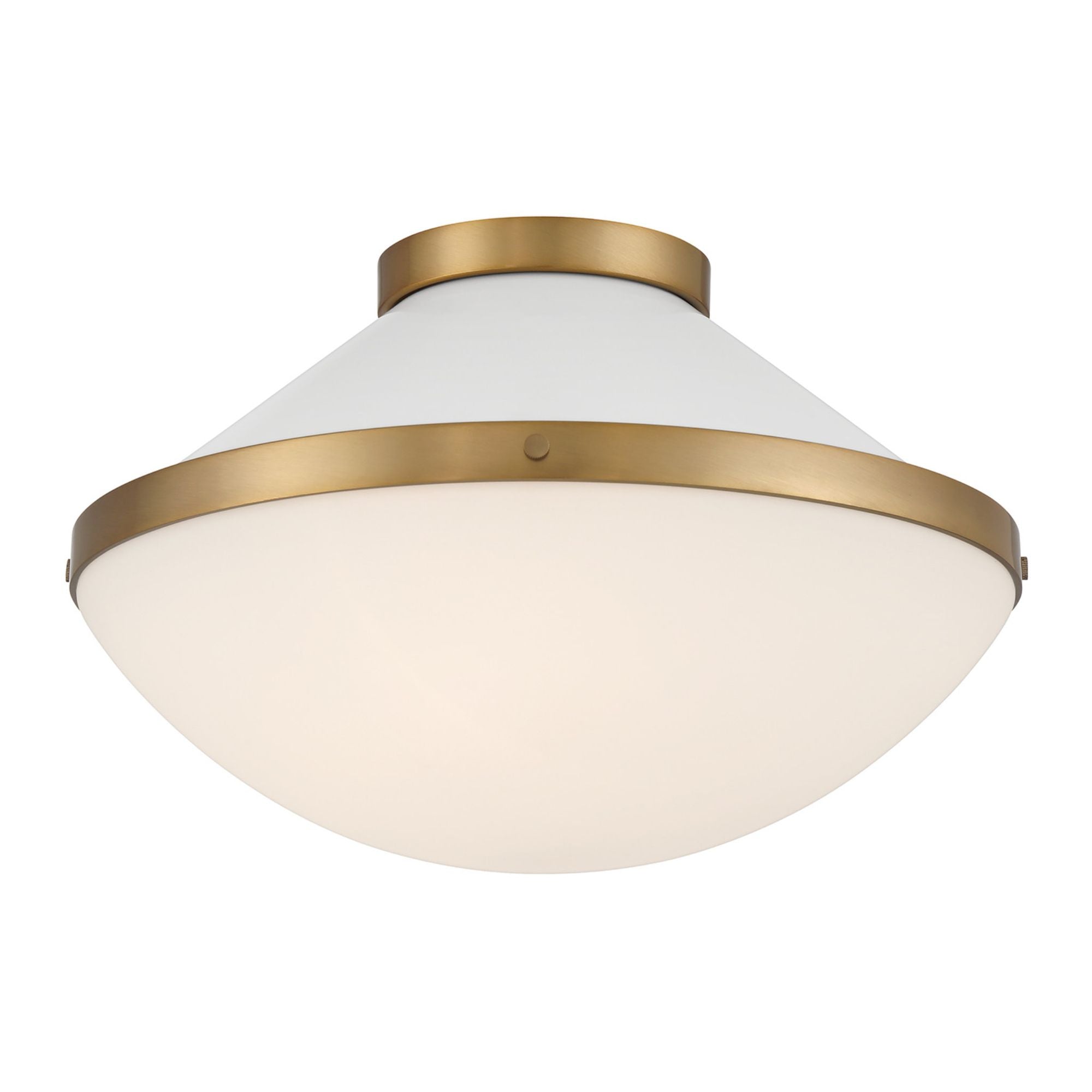 Xander 16.25'' Vibrant Gold + White Flush Mount White 16.25"W x 10.5"H x 16.25"D