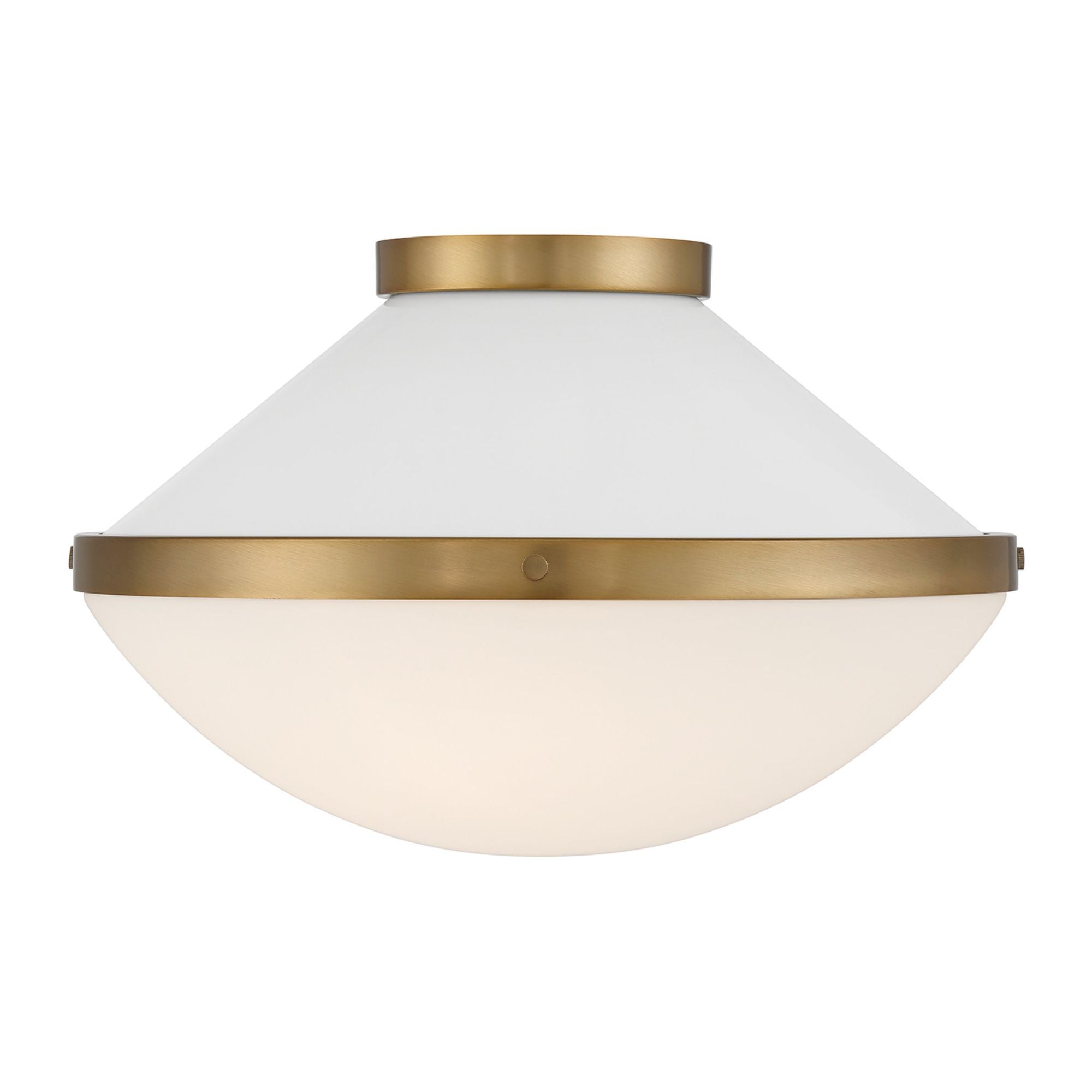 Xander 16.25'' Vibrant Gold + White Flush Mount White 16.25"W x 10.5"H x 16.25"D