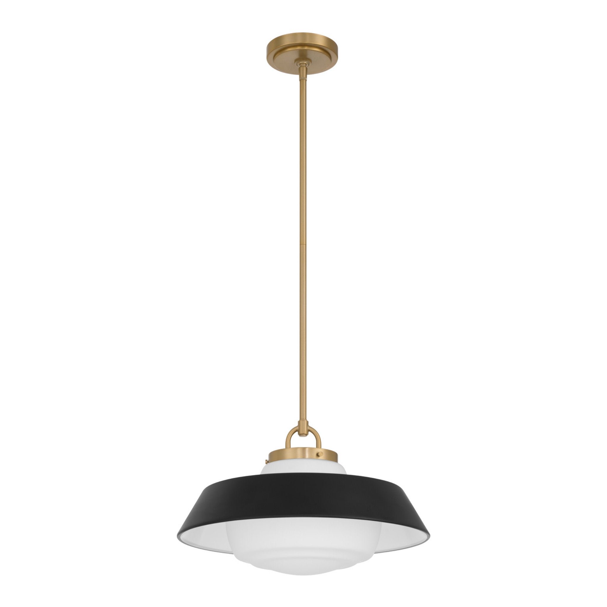 Xander 16'' Vibrant Gold + Matte Black Pendant Black 16"W x 10"H x 16"D