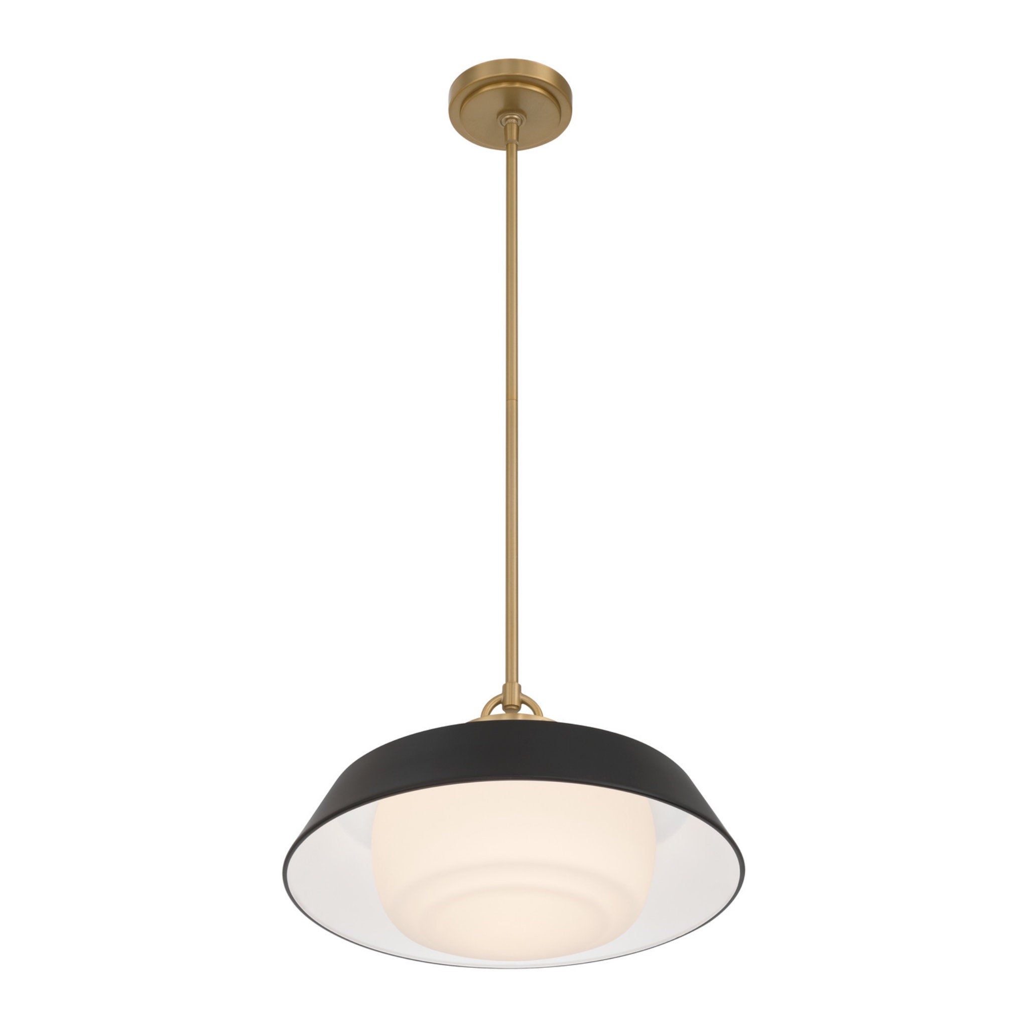 Xander 16'' Vibrant Gold + Matte Black Pendant Black 16"W x 10"H x 16"D