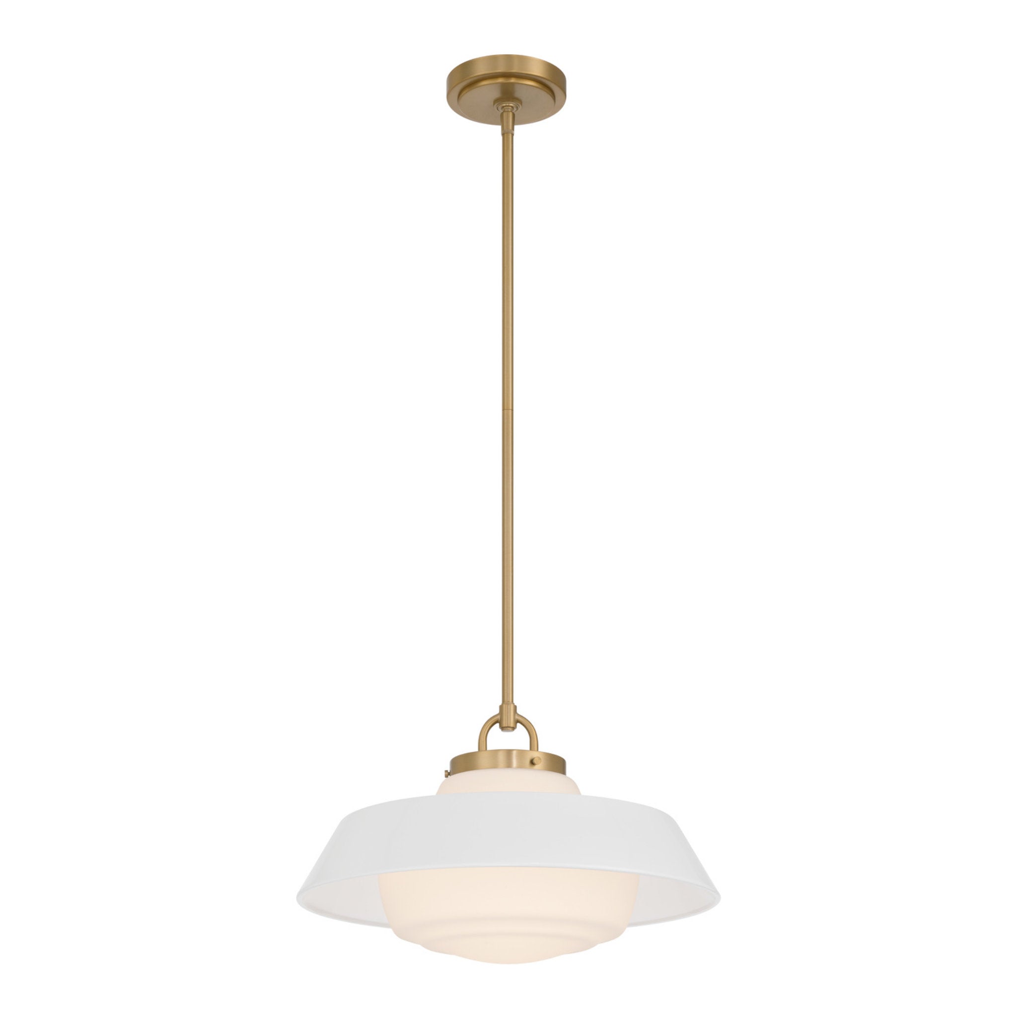 Xander 16'' Vibrant Gold + White Pendant White 16"W x 10"H x 16"D