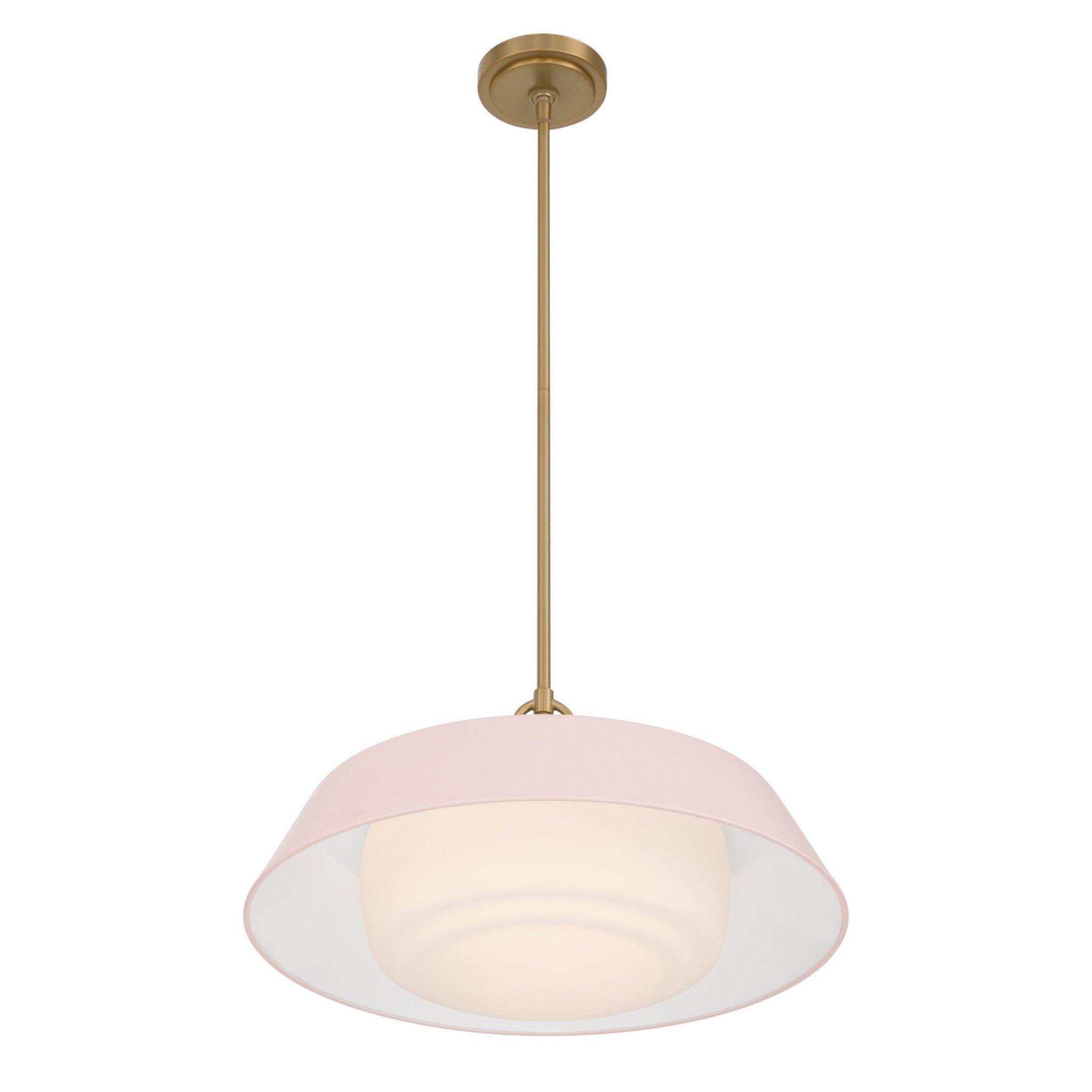 Xander 20'' Vibrant Gold + Blush Pendant Pink 20"W x 11.5"H x 20"D