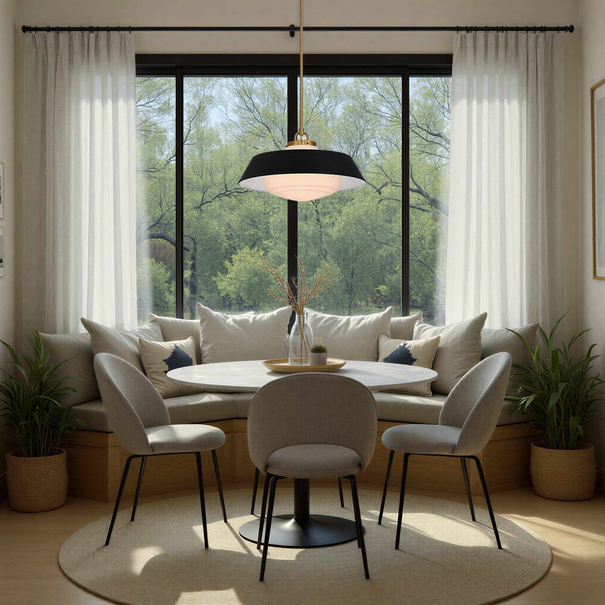 Xander 20'' Vibrant Gold + Matte Black Pendant Black 20"W x 11.5"H x 20"D
