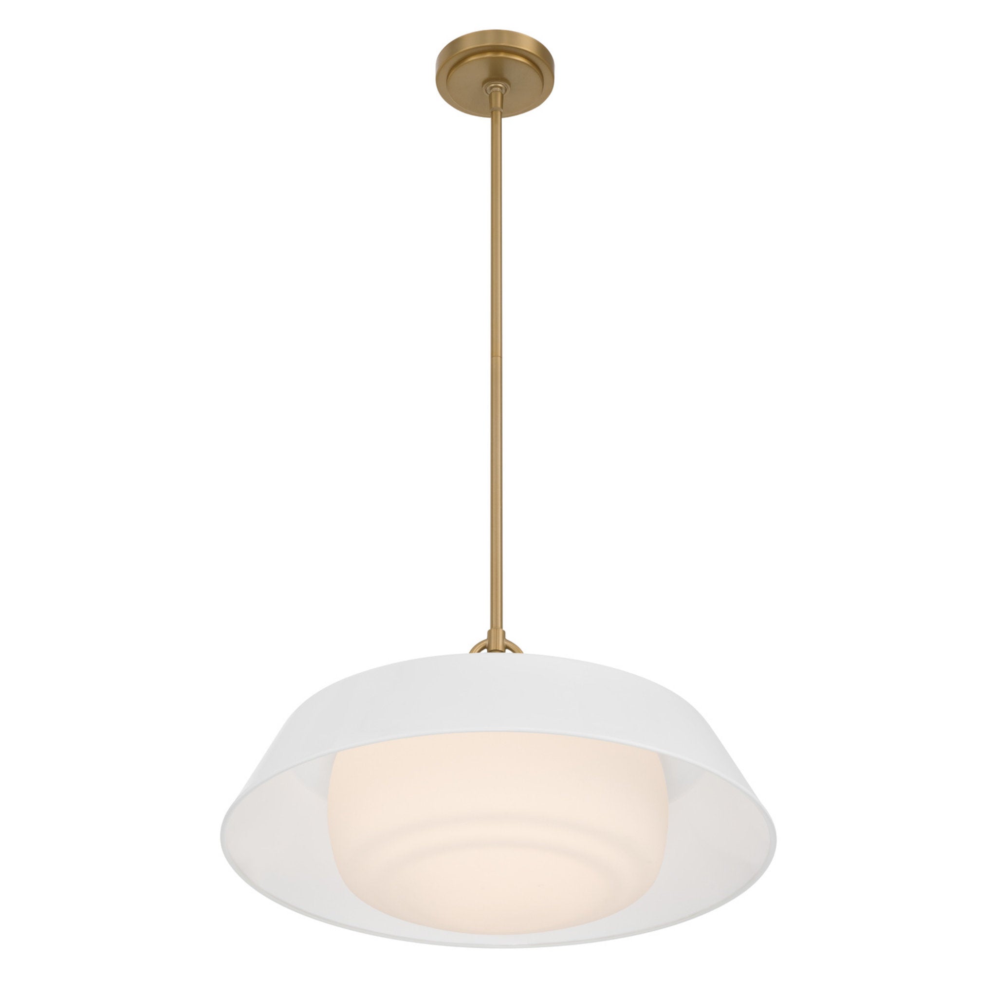 Xander 20'' Vibrant Gold + White Pendant White 20"W x 11.5"H x 20"D