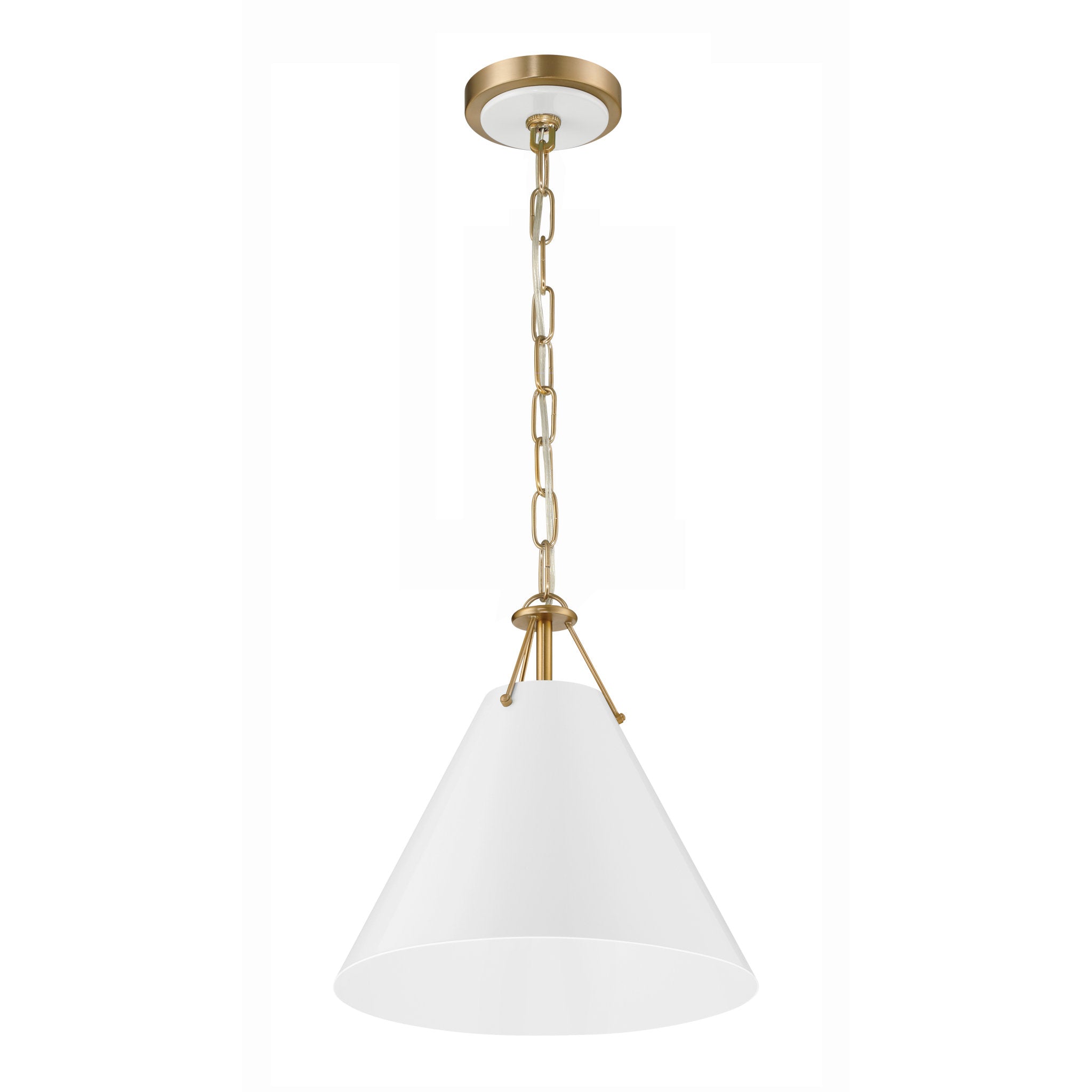 Xavier 12'' Vibrant Gold Pendant White 12"W x 12"H x 12"D