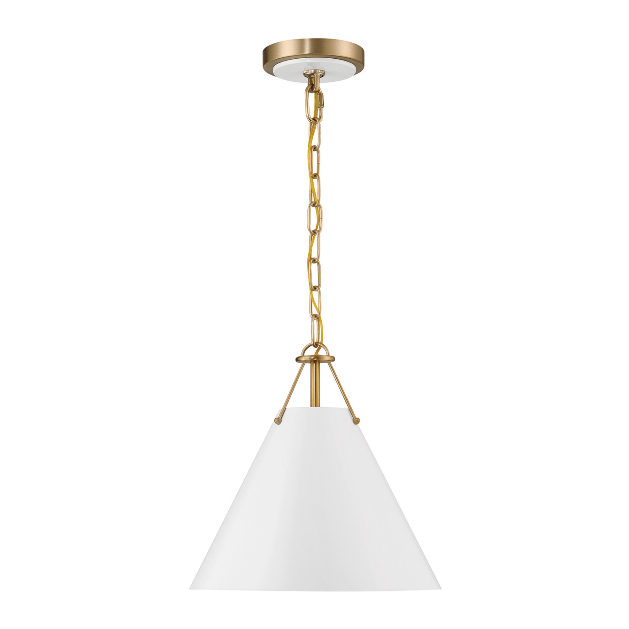 Xavier 12'' Vibrant Gold Pendant White 12"W x 12"H x 12"D