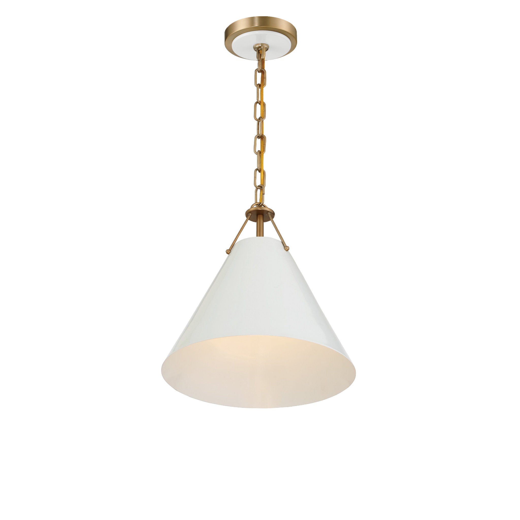 Xavier 12'' Vibrant Gold Pendant White 12"W x 12"H x 12"D