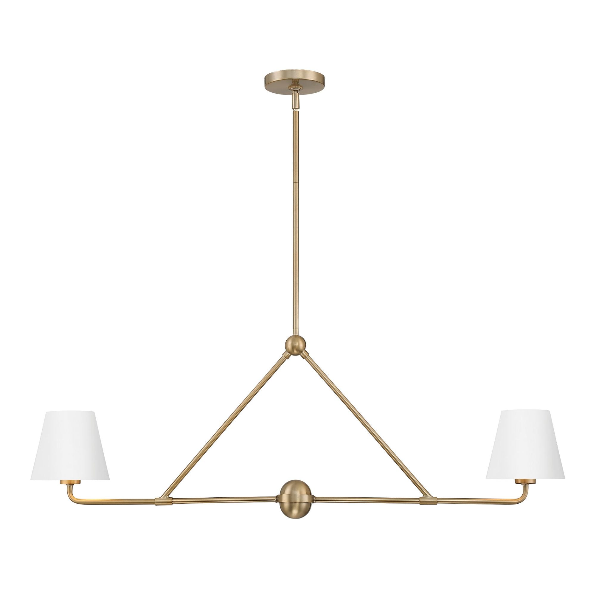 Xavier 42'' Vibrant Gold + White Linear Chandelier White 42"W x 15"H x 6"D