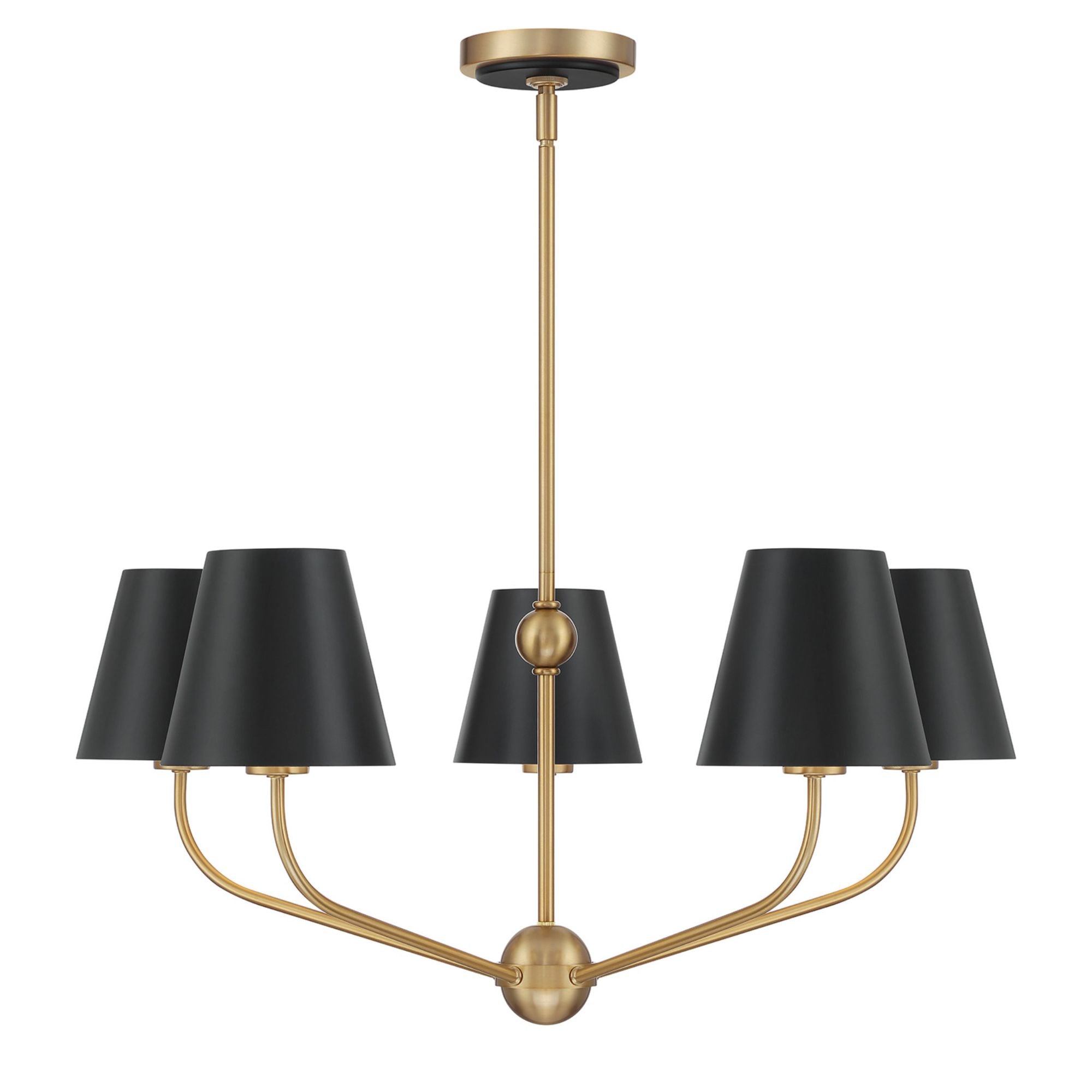 Xavier 28'' Vibrant Gold + Matte Black Chandelier Black 28"W x 12.5"H x 28"D