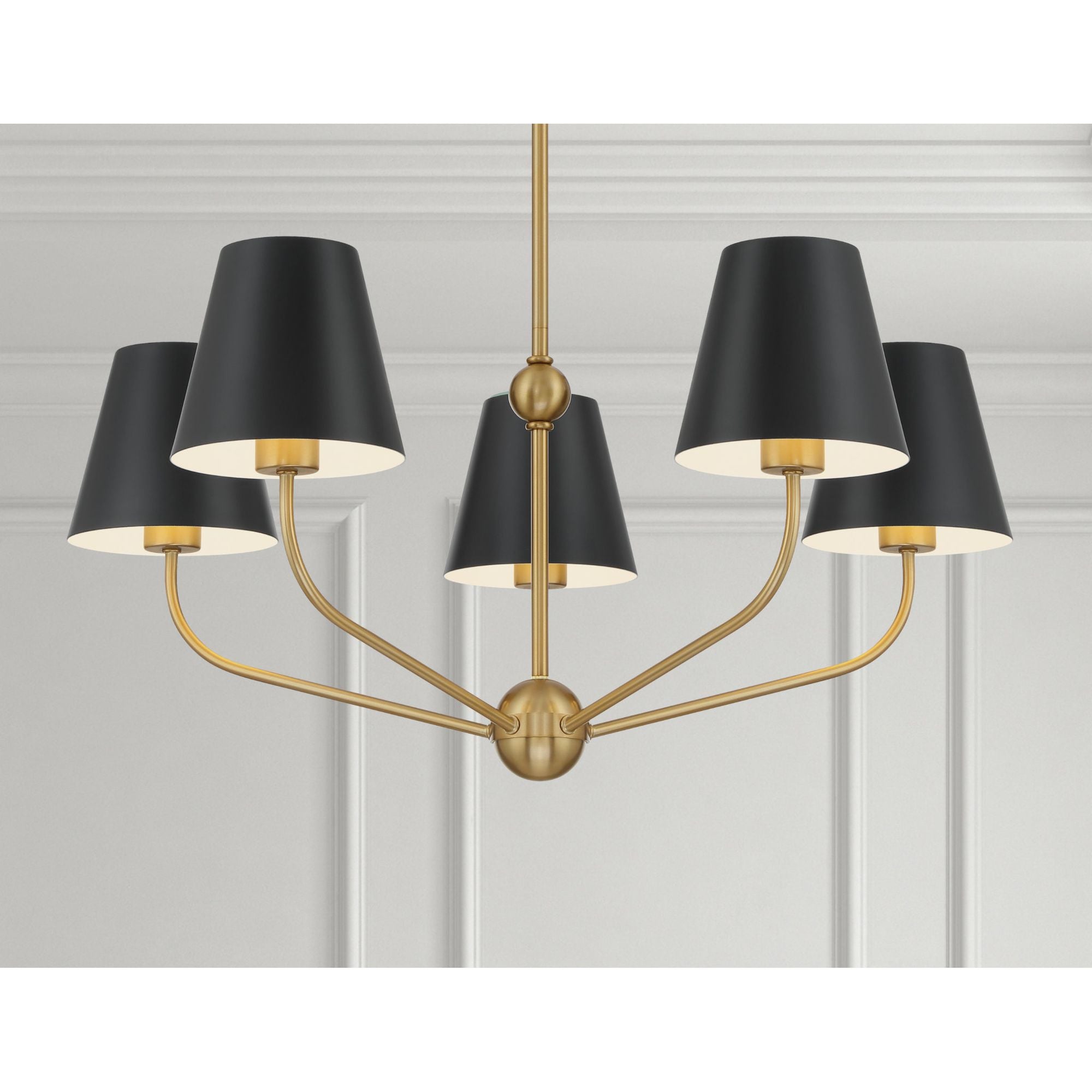 Xavier 28'' Vibrant Gold + Matte Black Chandelier Black 28"W x 12.5"H x 28"D