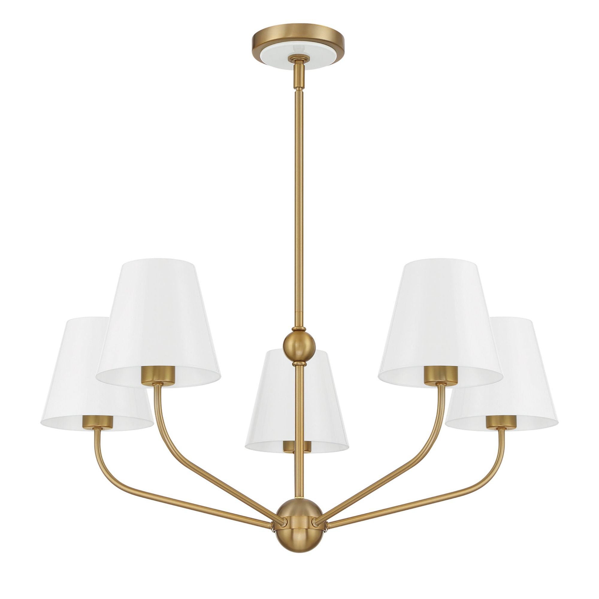 Xavier 28'' Vibrant Gold + White Chandelier White 28"W x 12.5"H x 28"D