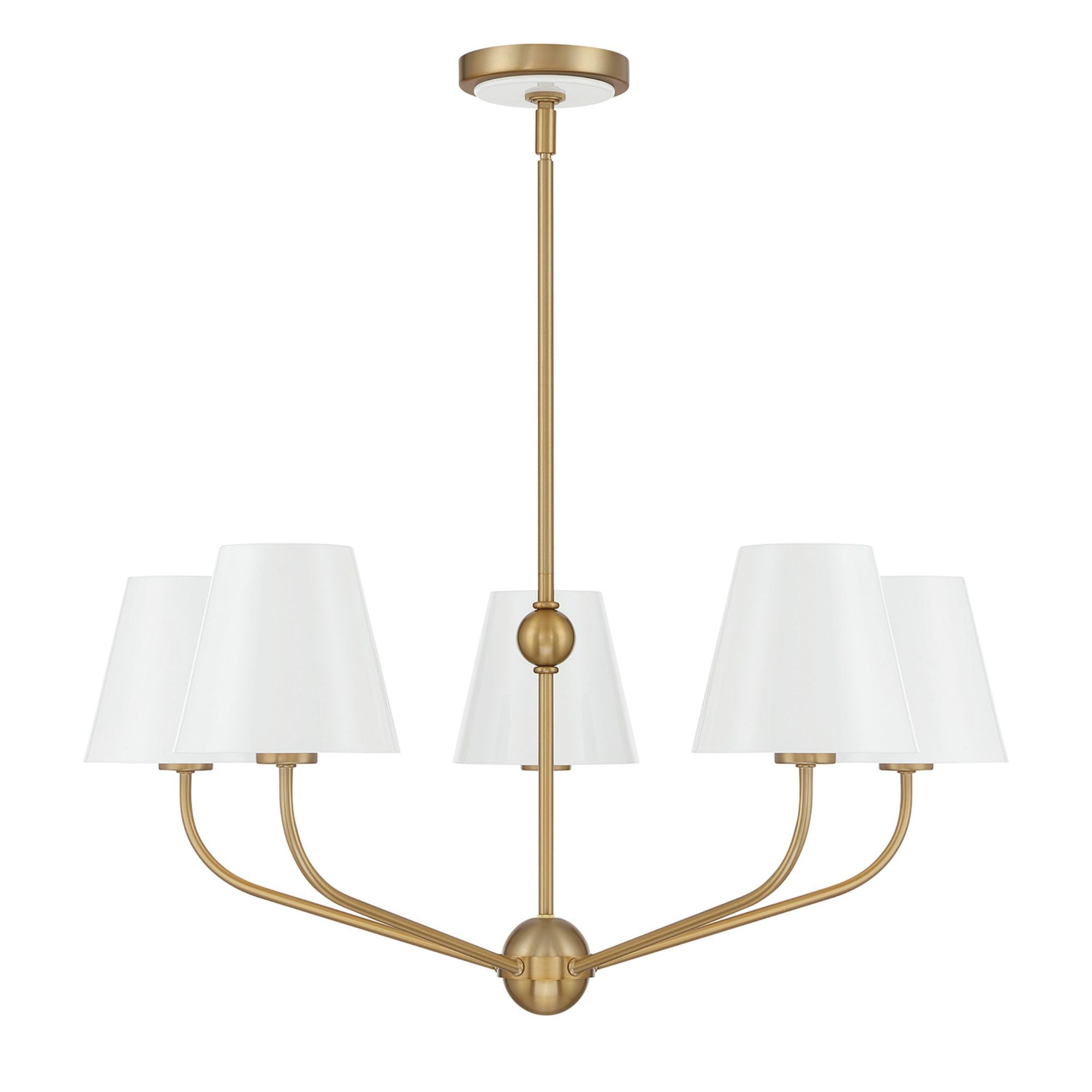 Xavier 28'' Vibrant Gold + White Chandelier White 28"W x 12.5"H x 28"D