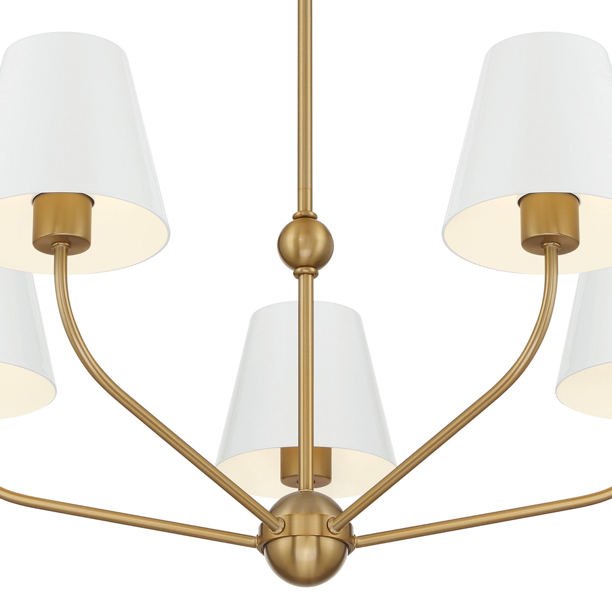 Xavier 28'' Vibrant Gold + White Chandelier White 28"W x 12.5"H x 28"D