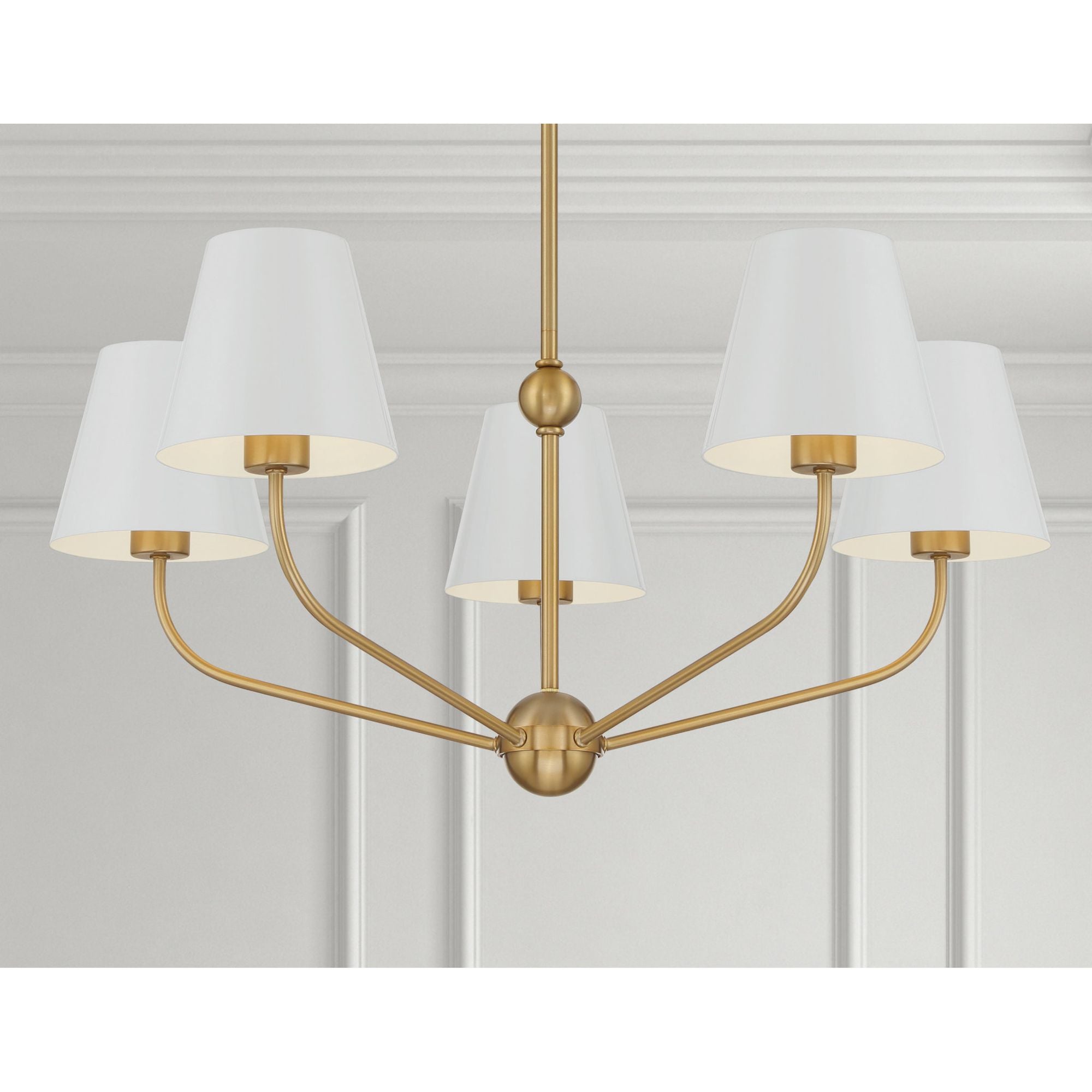 Xavier 28'' Vibrant Gold + White Chandelier White 28"W x 12.5"H x 28"D