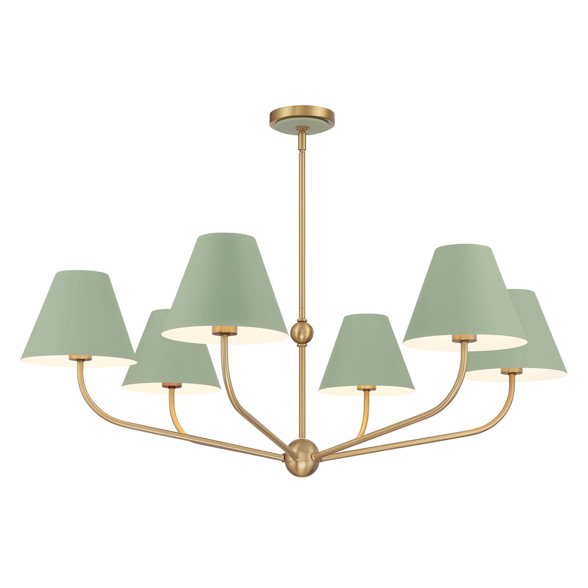 Xavier 40'' Vibrant Gold + Green Chandelier Green 40"W x 14.25"H x 40"D