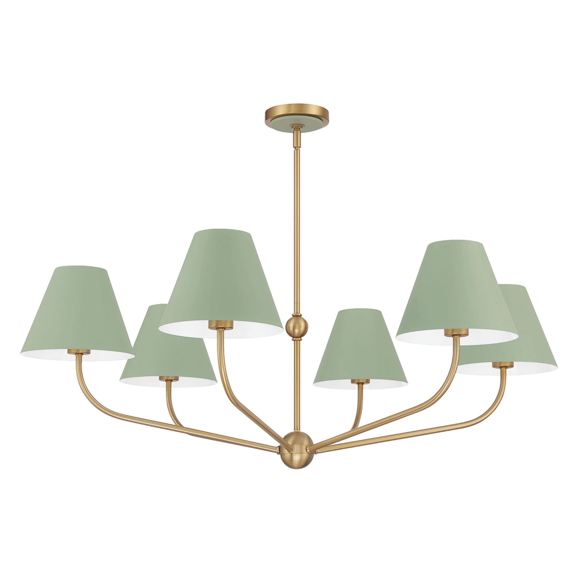 Xavier 40'' Vibrant Gold + Green Chandelier Green 40"W x 14.25"H x 40"D