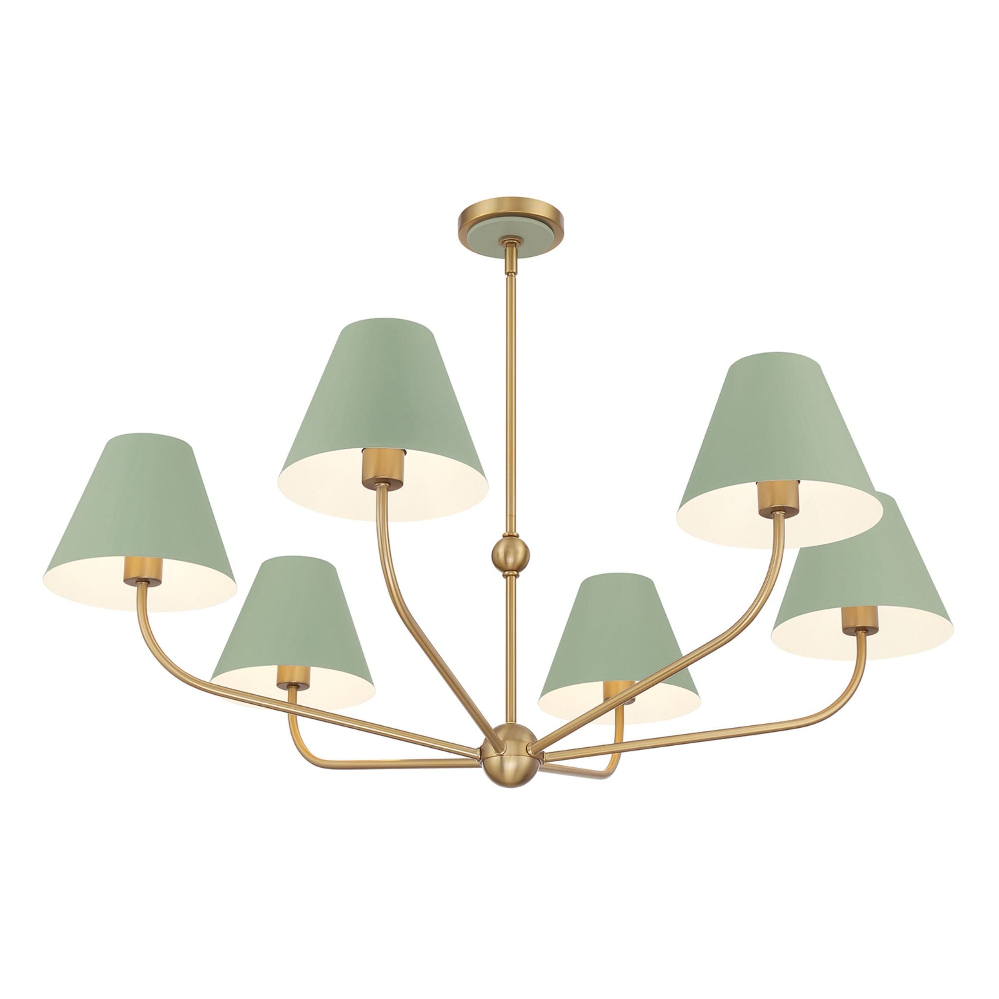 Xavier 40'' Vibrant Gold + Green Chandelier Green 40"W x 14.25"H x 40"D