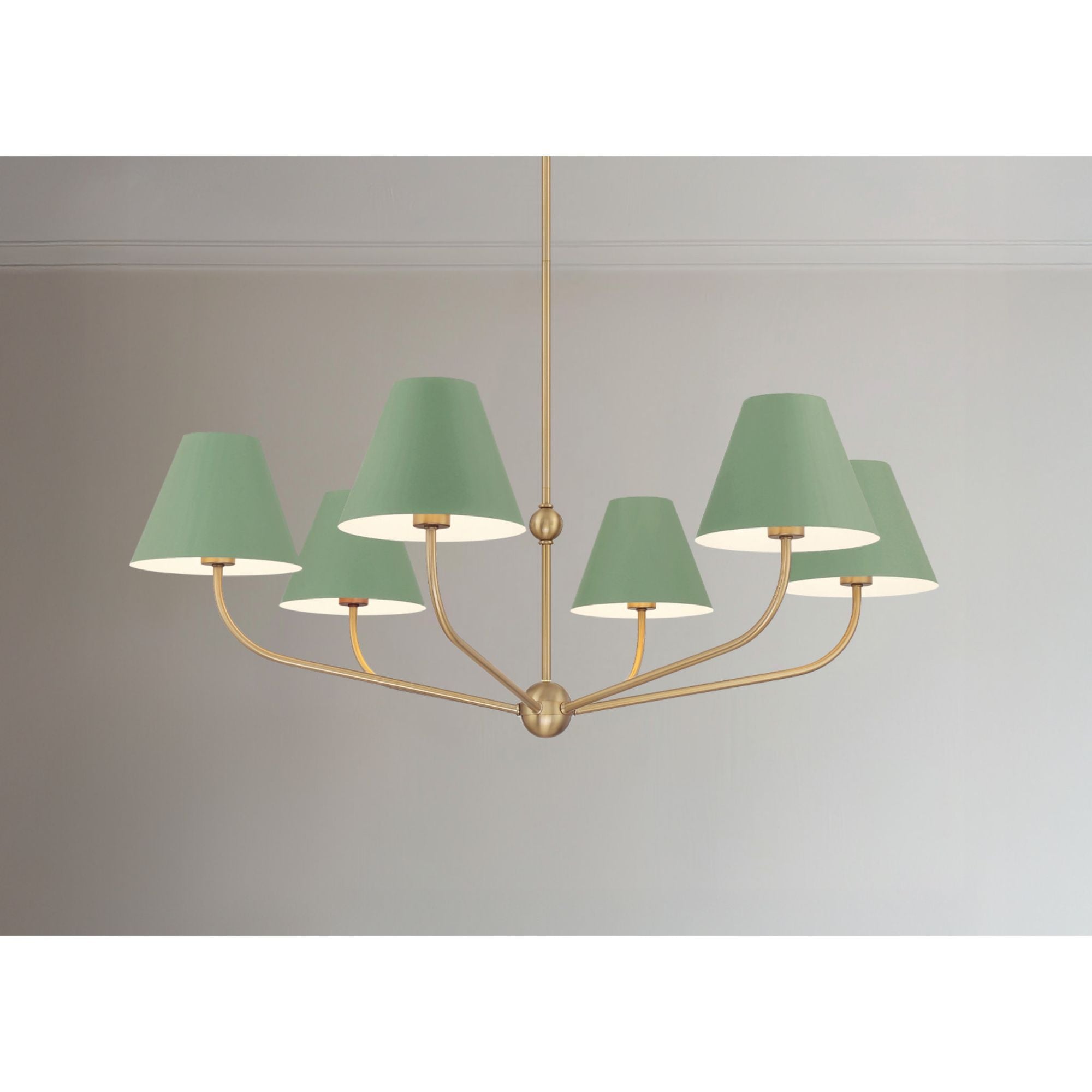 Xavier 40'' Vibrant Gold + Green Chandelier Green 40"W x 14.25"H x 40"D