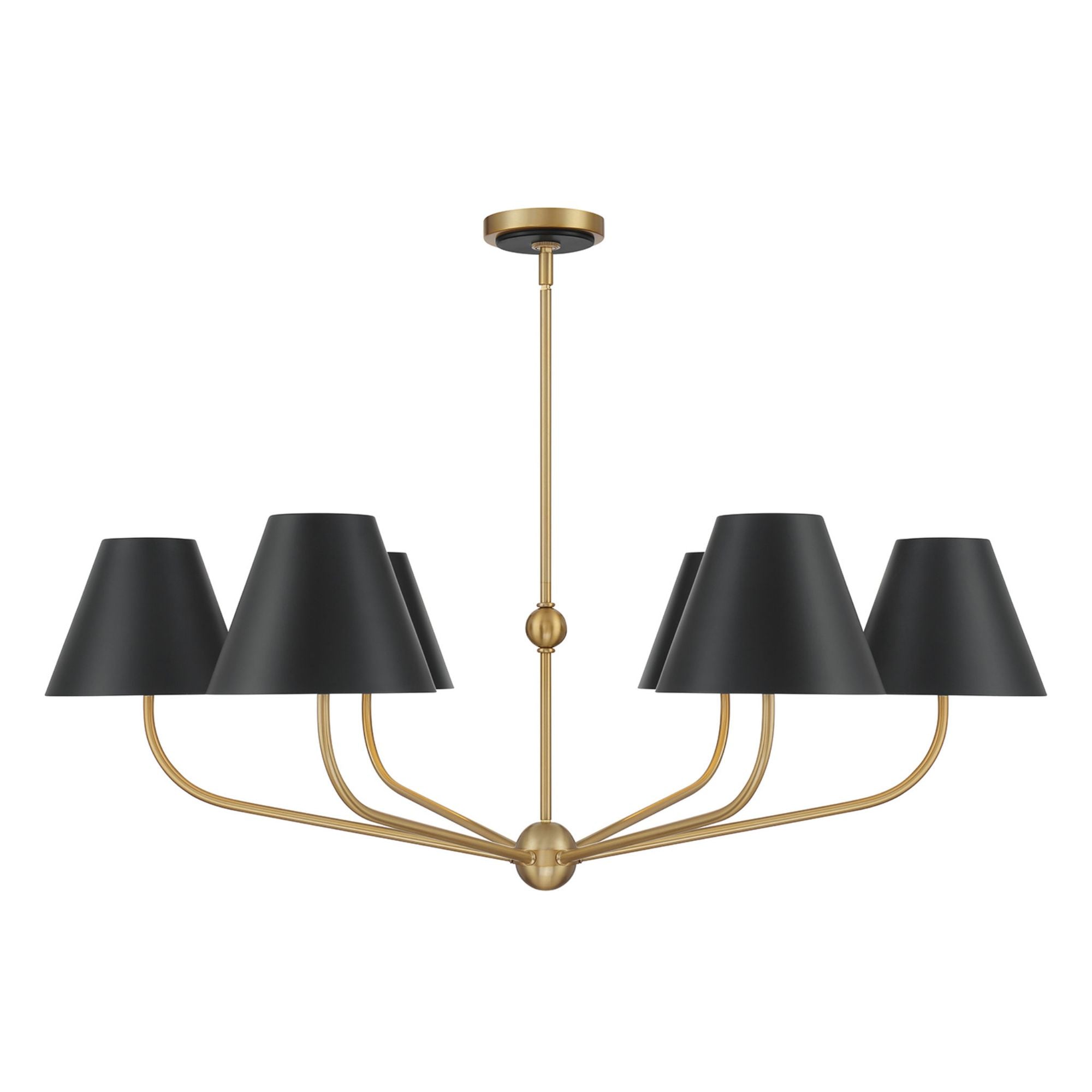 Xavier 40'' Vibrant Gold + Black Chandelier Black 40"W x 14.25"H x 40"D