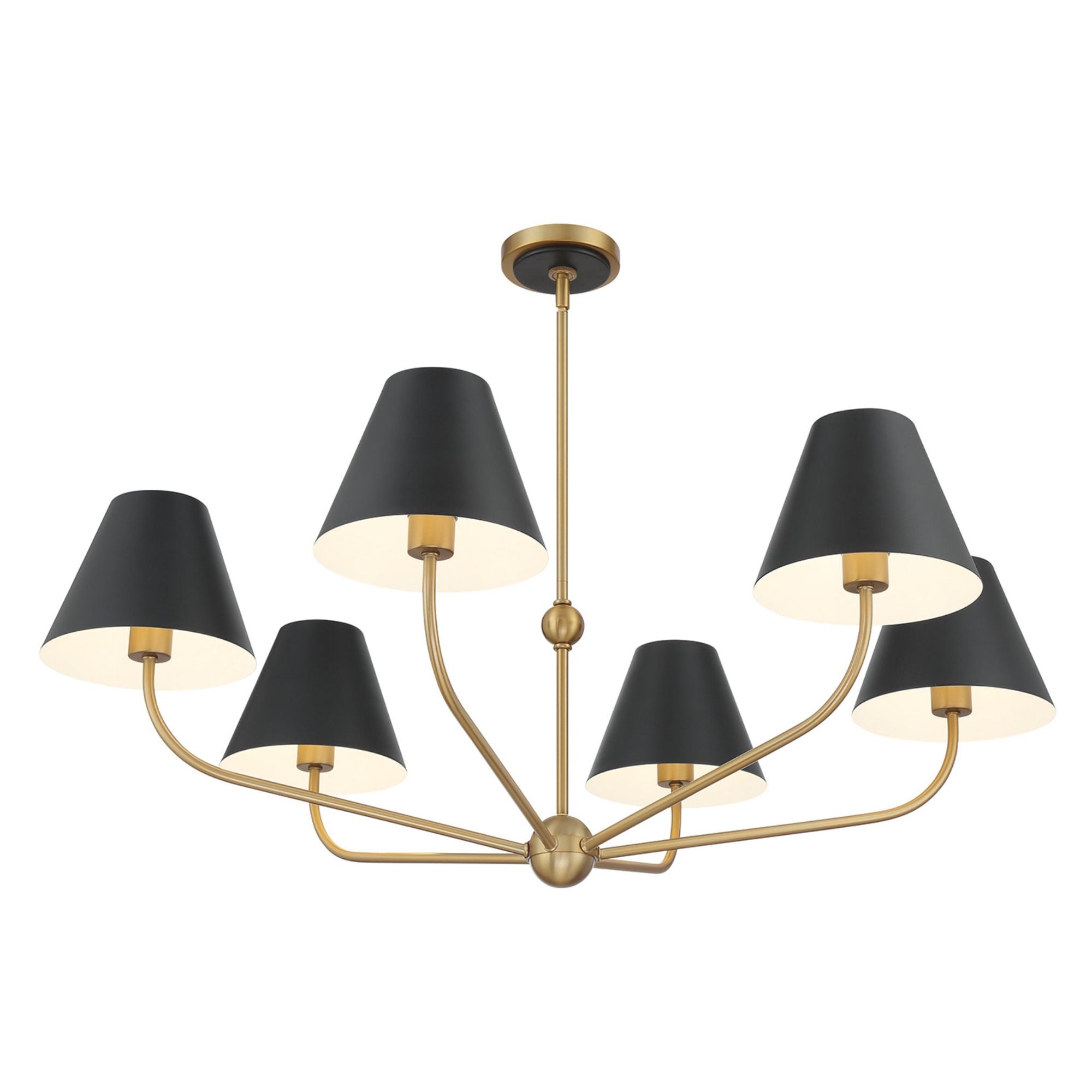 Xavier 40'' Vibrant Gold + Black Chandelier Black 40"W x 14.25"H x 40"D