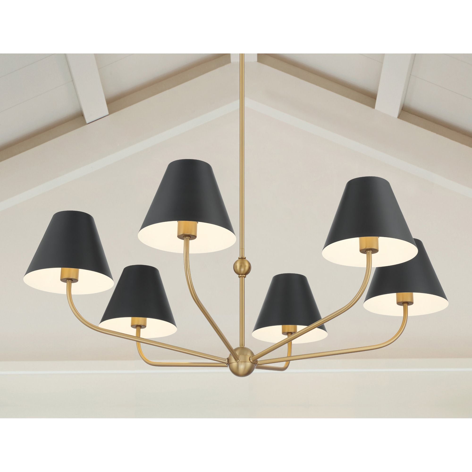Xavier 40'' Vibrant Gold + Black Chandelier Black 40"W x 14.25"H x 40"D
