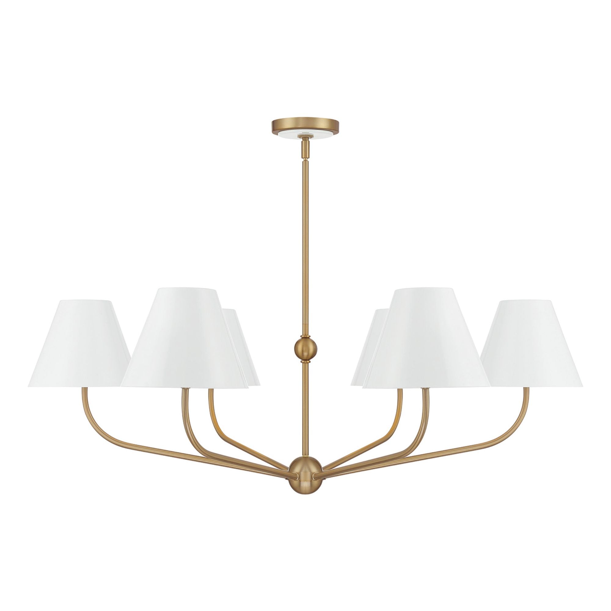 Xavier 40'' Vibrant Gold + White Chandelier White 40"W x 14.25"H x 40"D