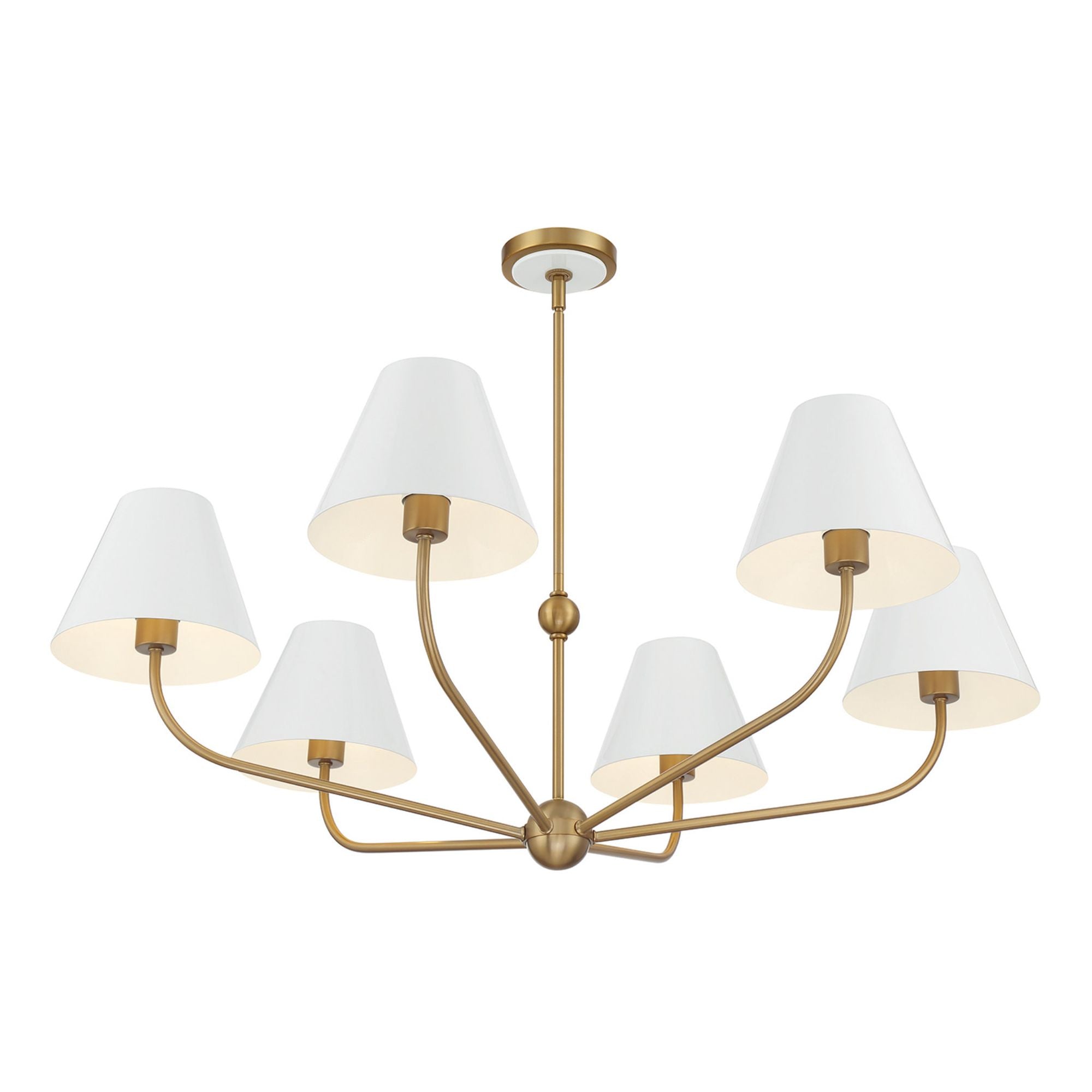 Xavier 40'' Vibrant Gold + White Chandelier White 40"W x 14.25"H x 40"D