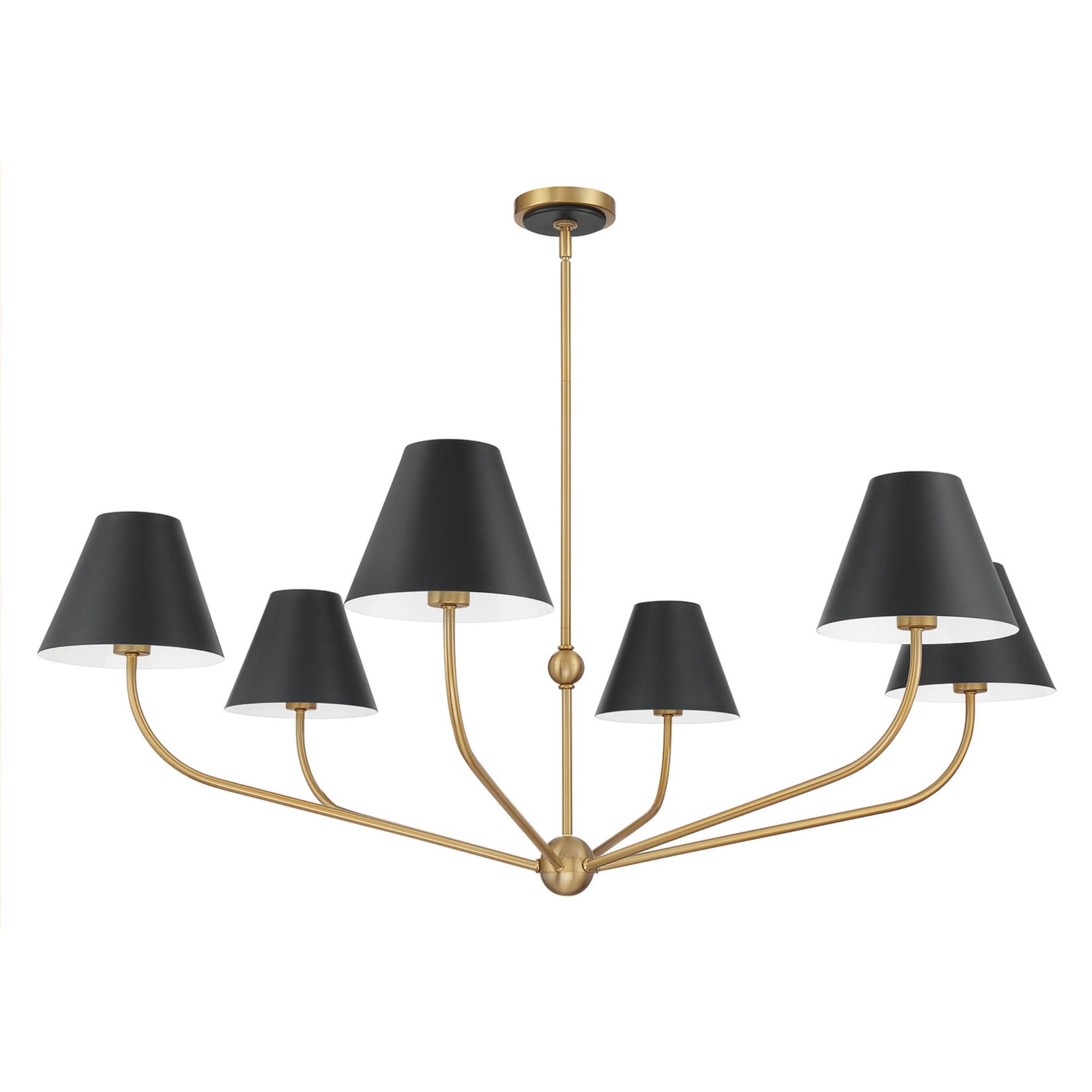 Xavier 48'' Vibrant Gold + Matte Black Chandelier Black 48"W x 16.5"H x 48"D
