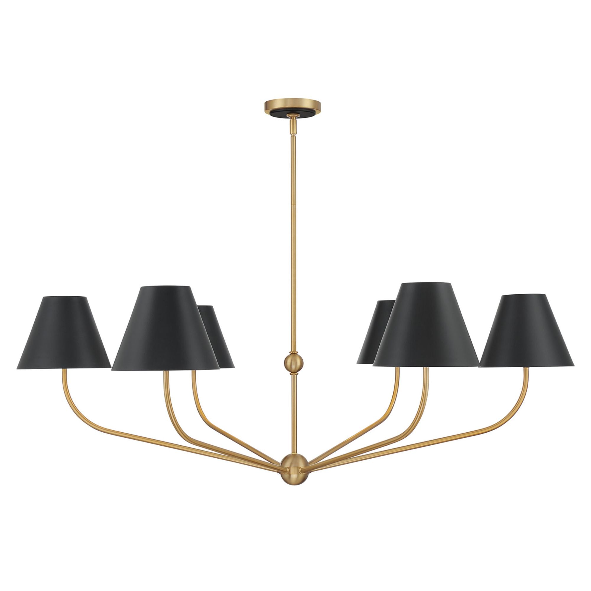 Xavier 48'' Vibrant Gold + Matte Black Chandelier Black 48"W x 16.5"H x 48"D