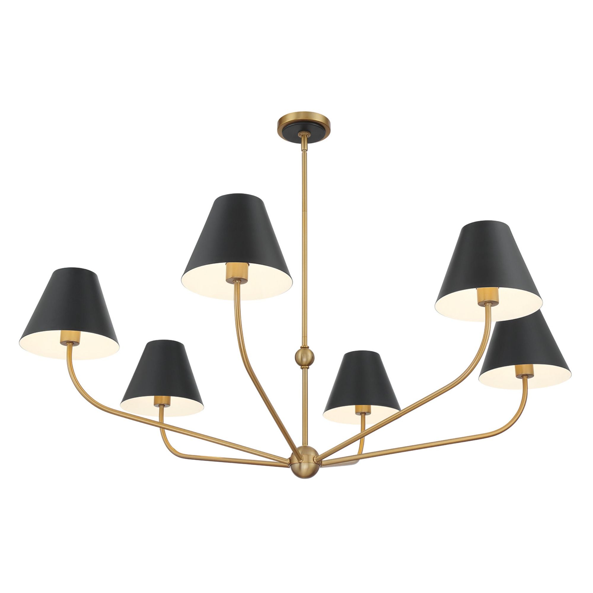 Xavier 48'' Vibrant Gold + Matte Black Chandelier Black 48"W x 16.5"H x 48"D