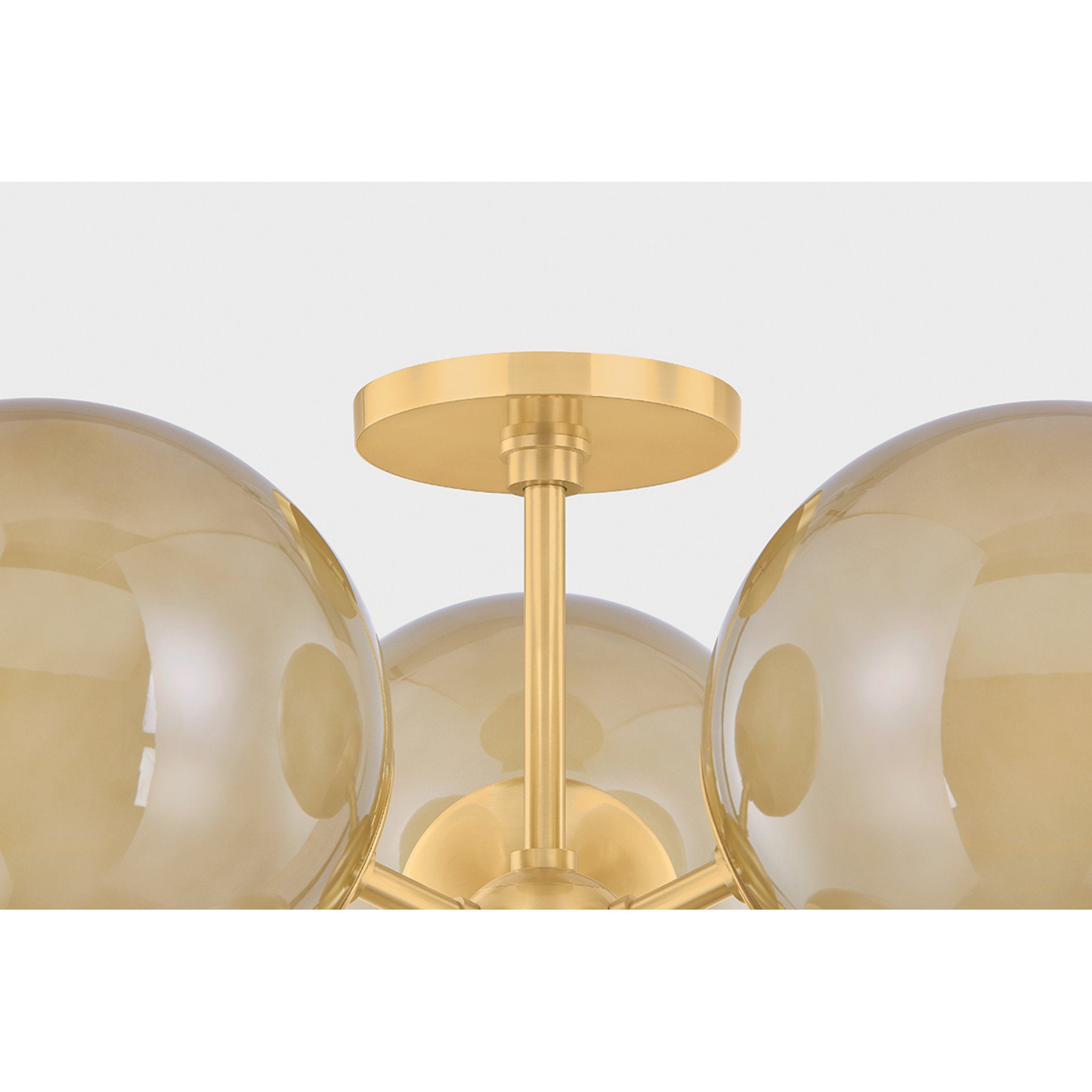 Zaley 4-Light Semi Flush in Aged Brass 20.5W x 17.75H